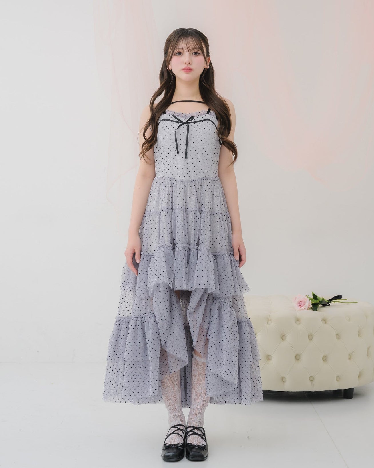 【 予約商品 】dot tulle tiered dress