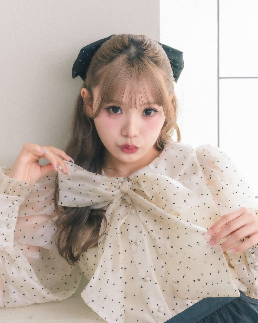 logo dot ribbon barrette