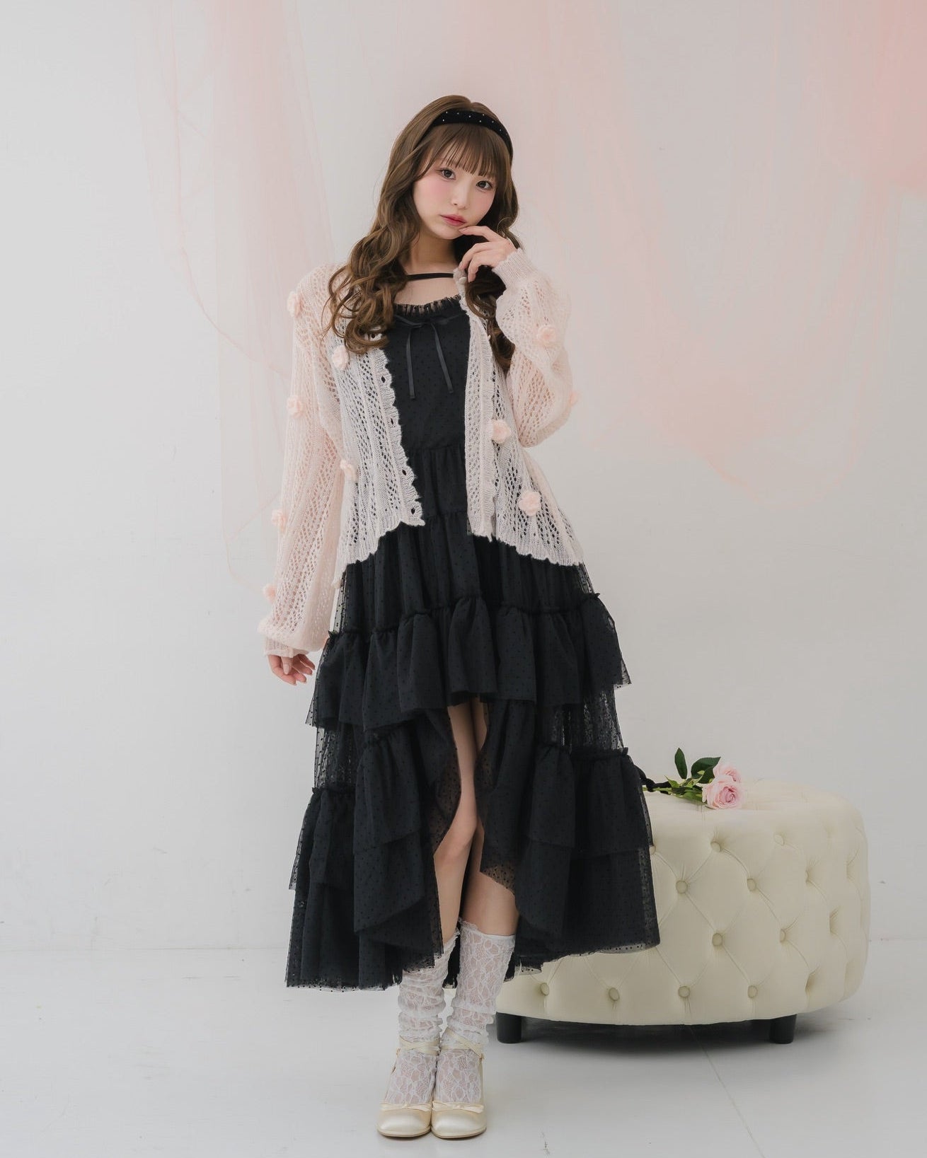 flower knit cardigan