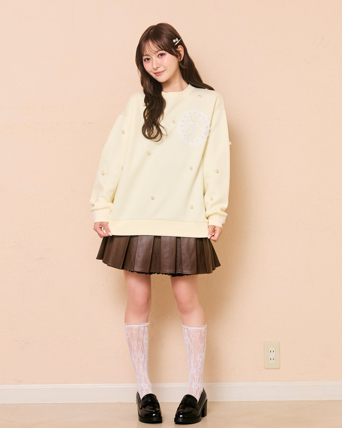 leather pleats mini onepiece