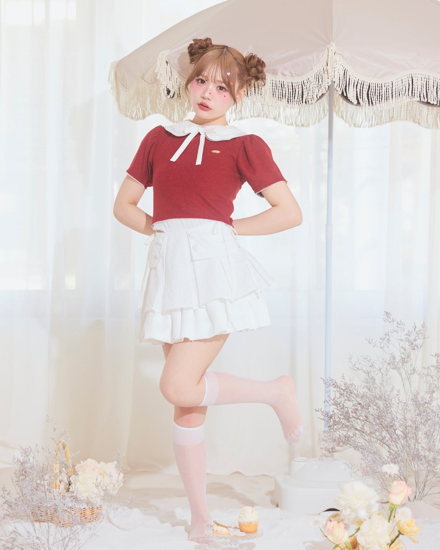 cotton balloon mini skirt