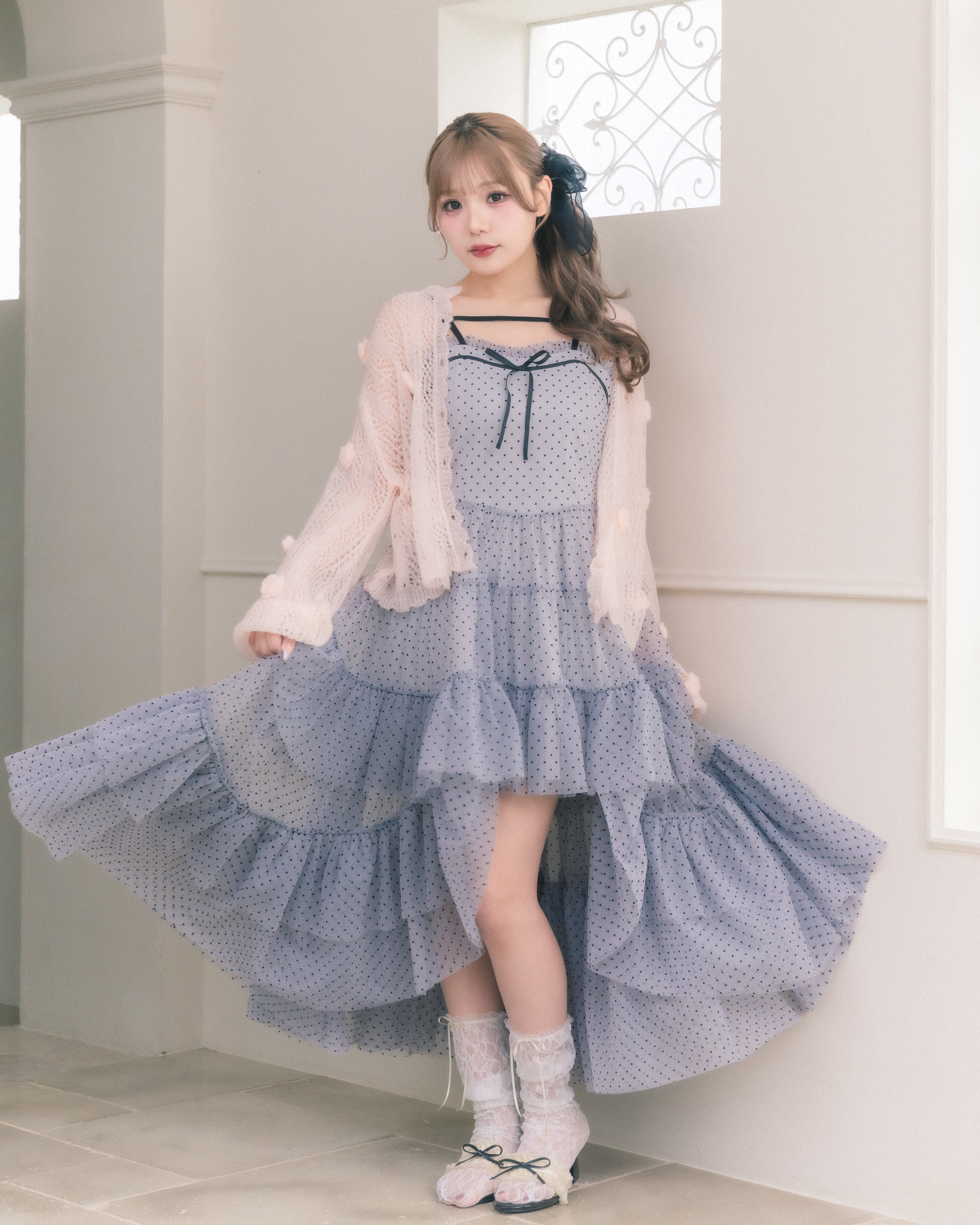 flower knit cardigan