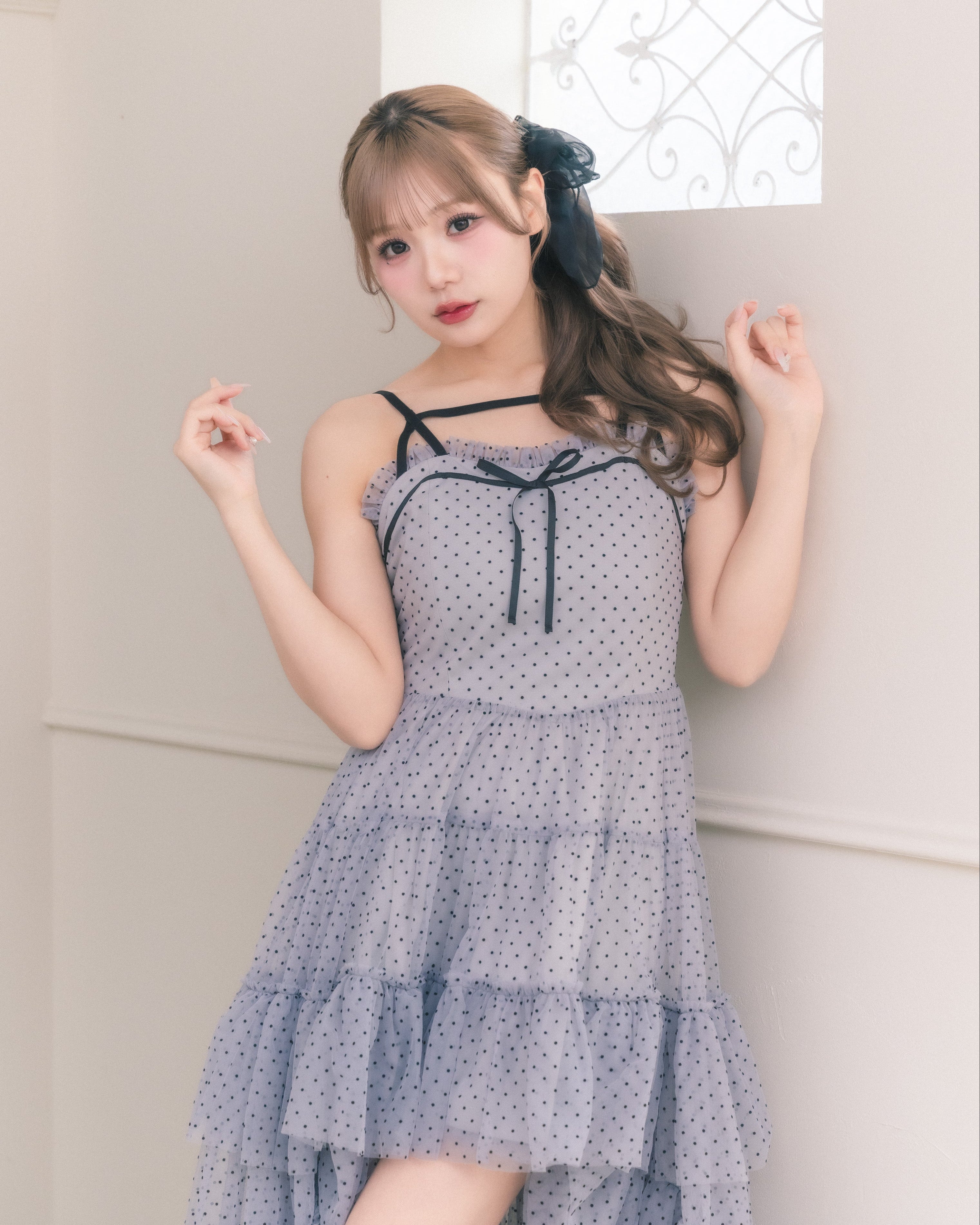 【 予約商品 】dot tulle tiered dress