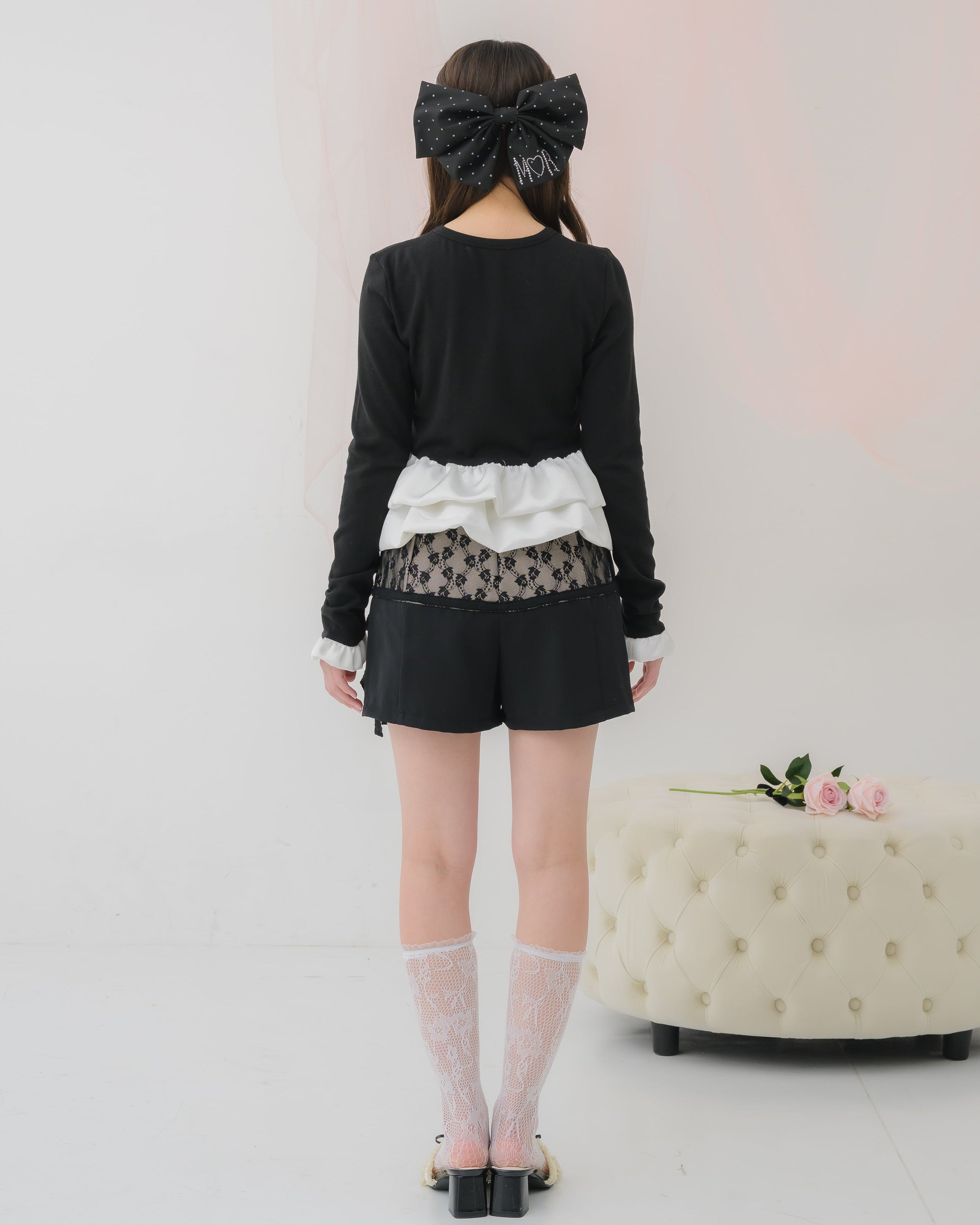 cream peplum long tshirt