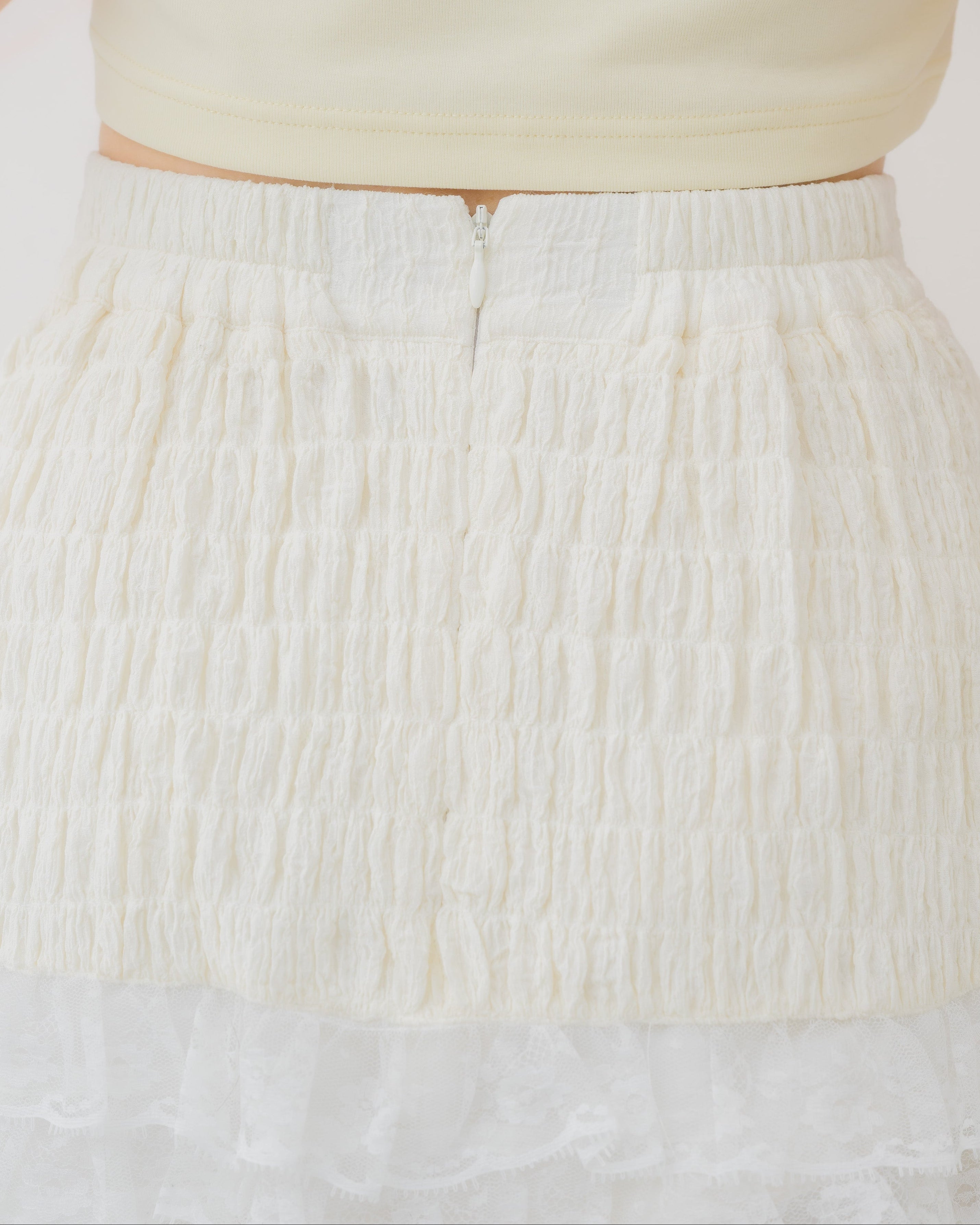 tiered shirred skirt pants