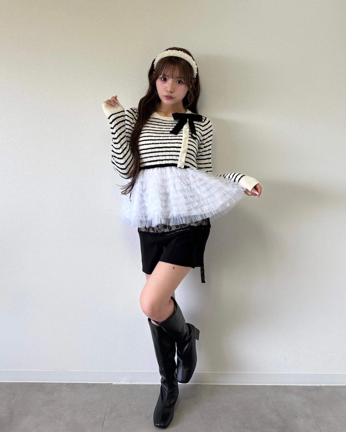 plume peplum ribbon knit