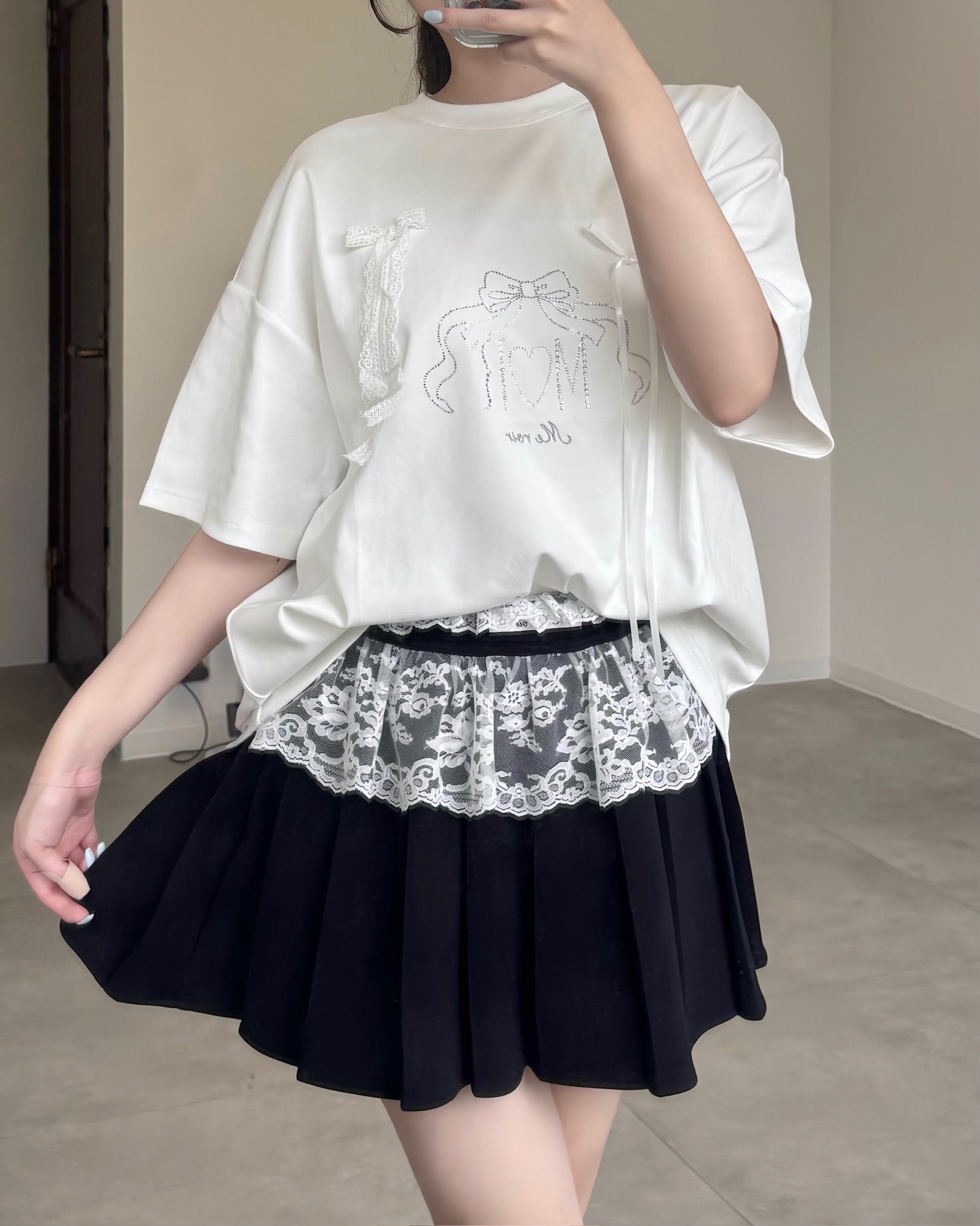bijou logo ribbon tshirt
