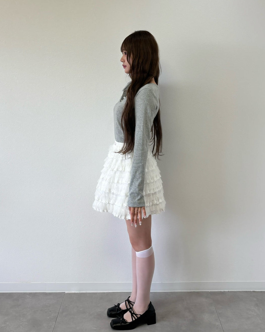 dot ribbon layered cutsew