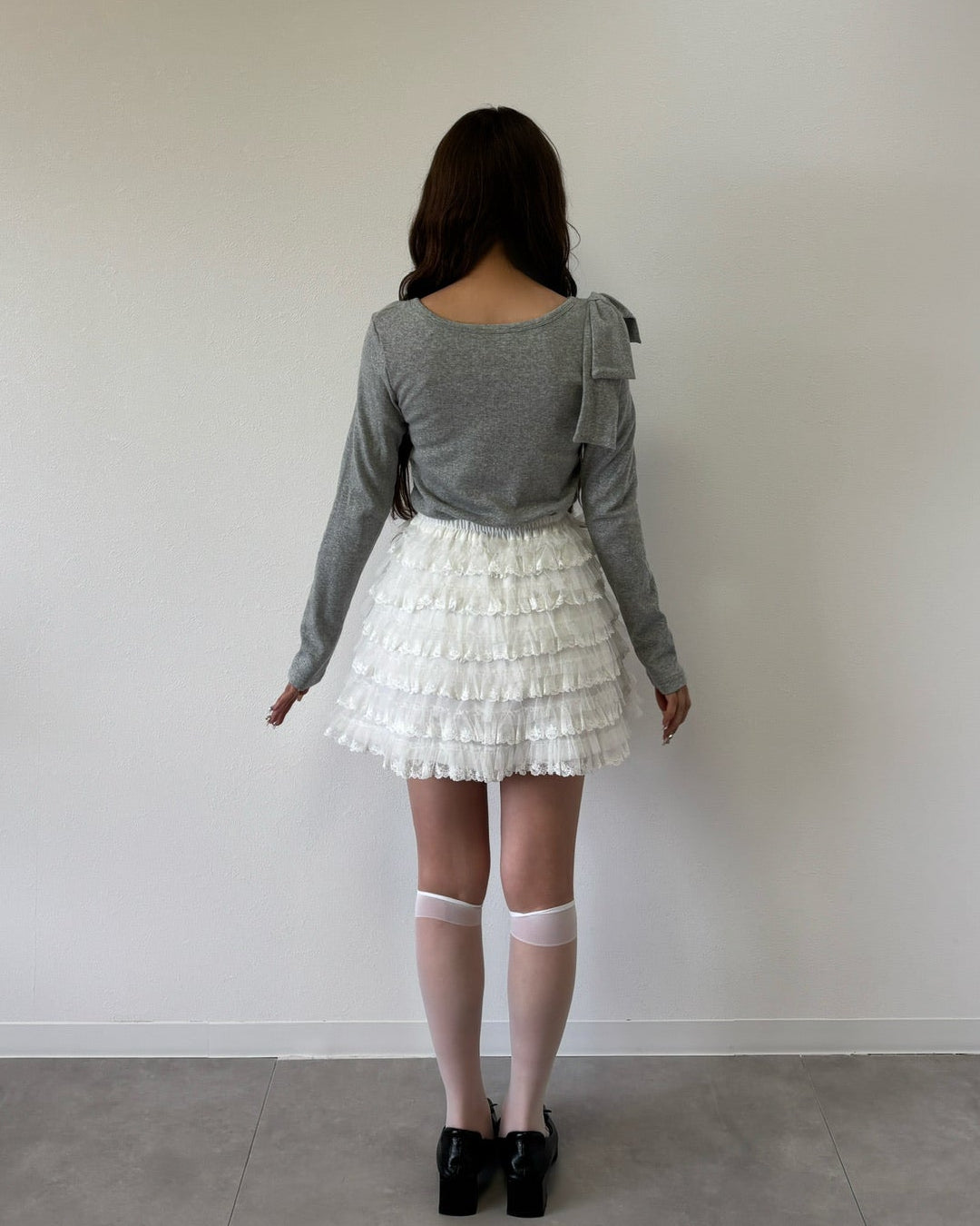 dot ribbon layered cutsew