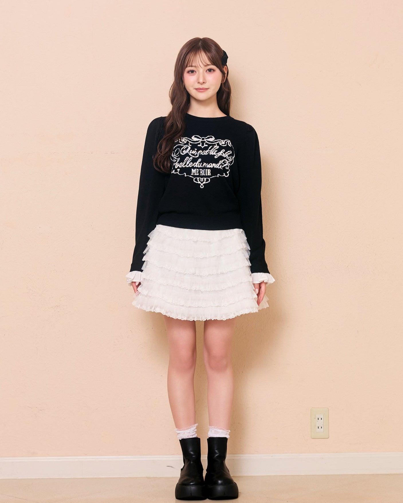 message logo knit tops