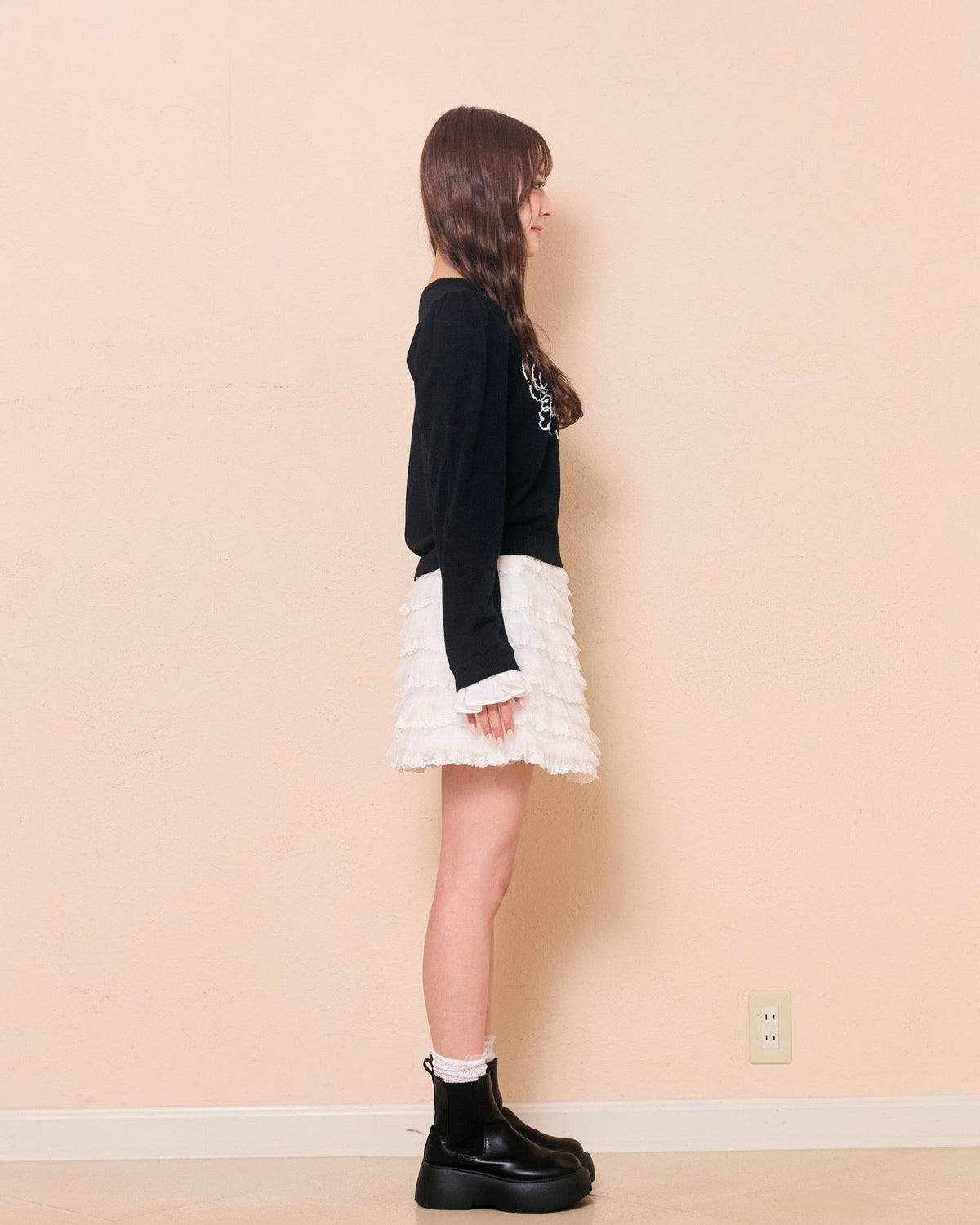 message logo knit tops