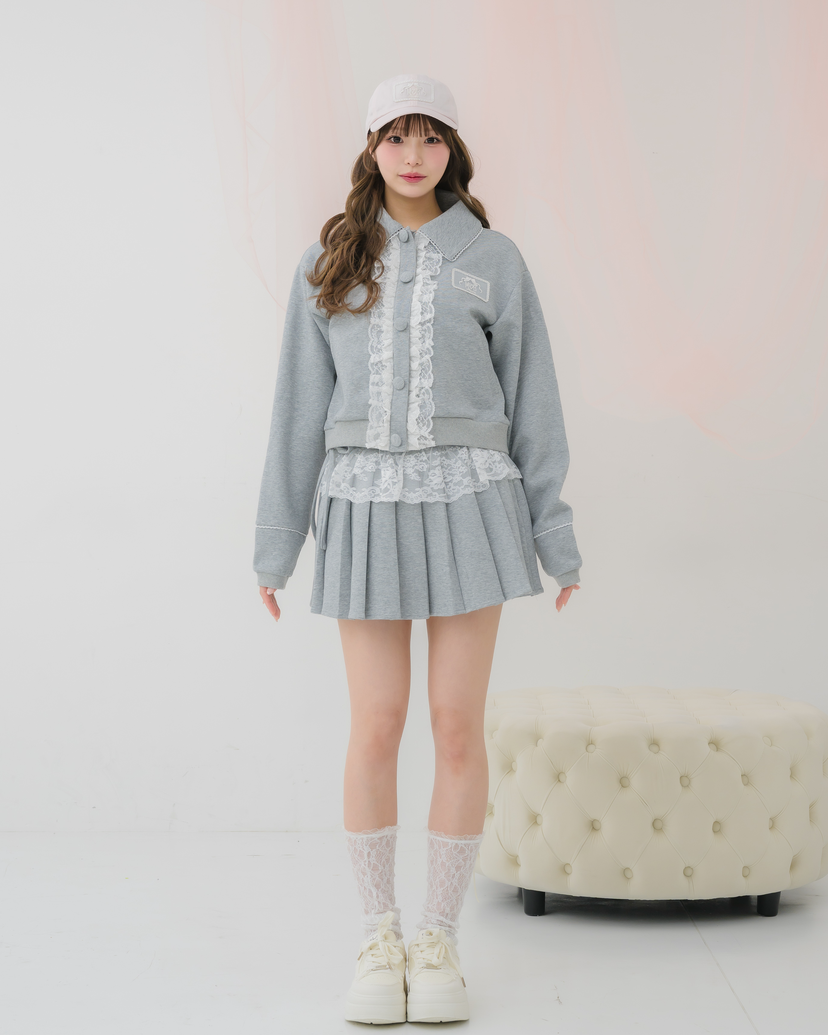 girly french lace zipup