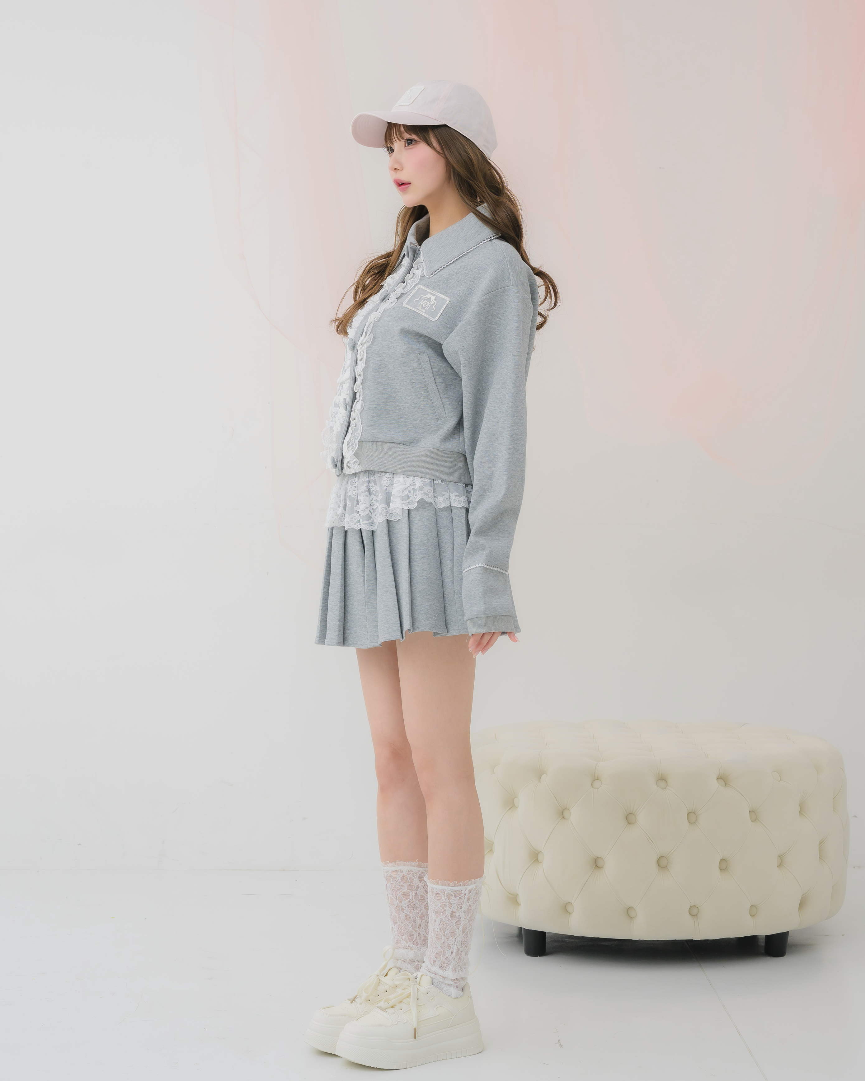 girly french lace zipup