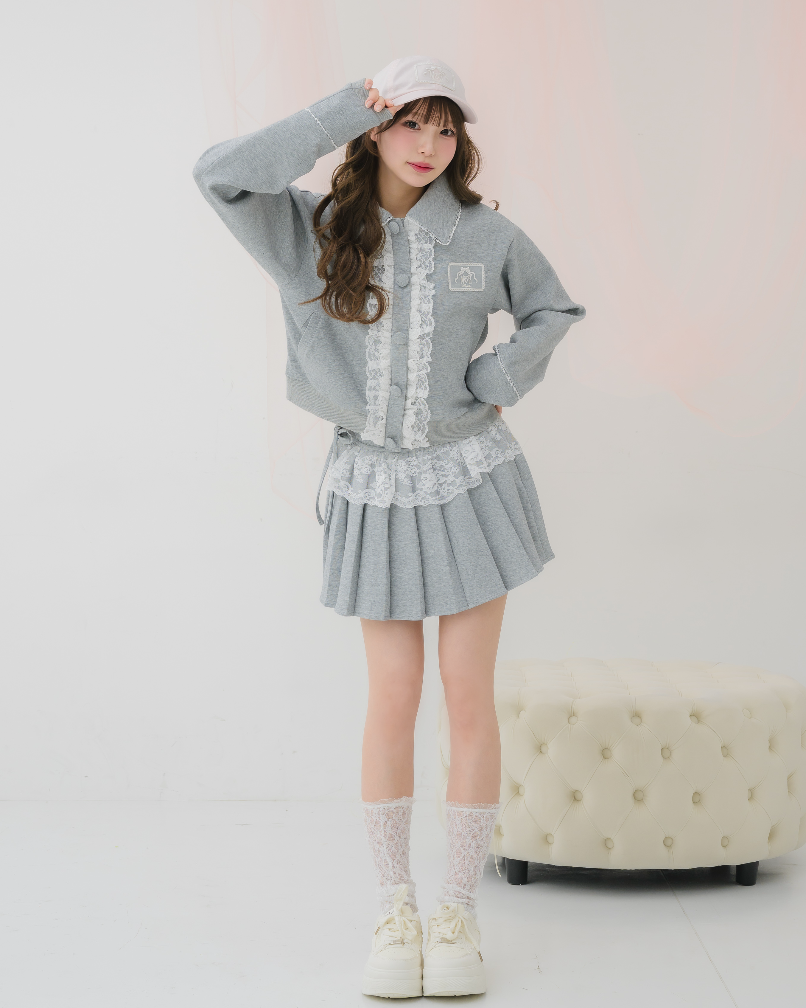 girly french lace zipup