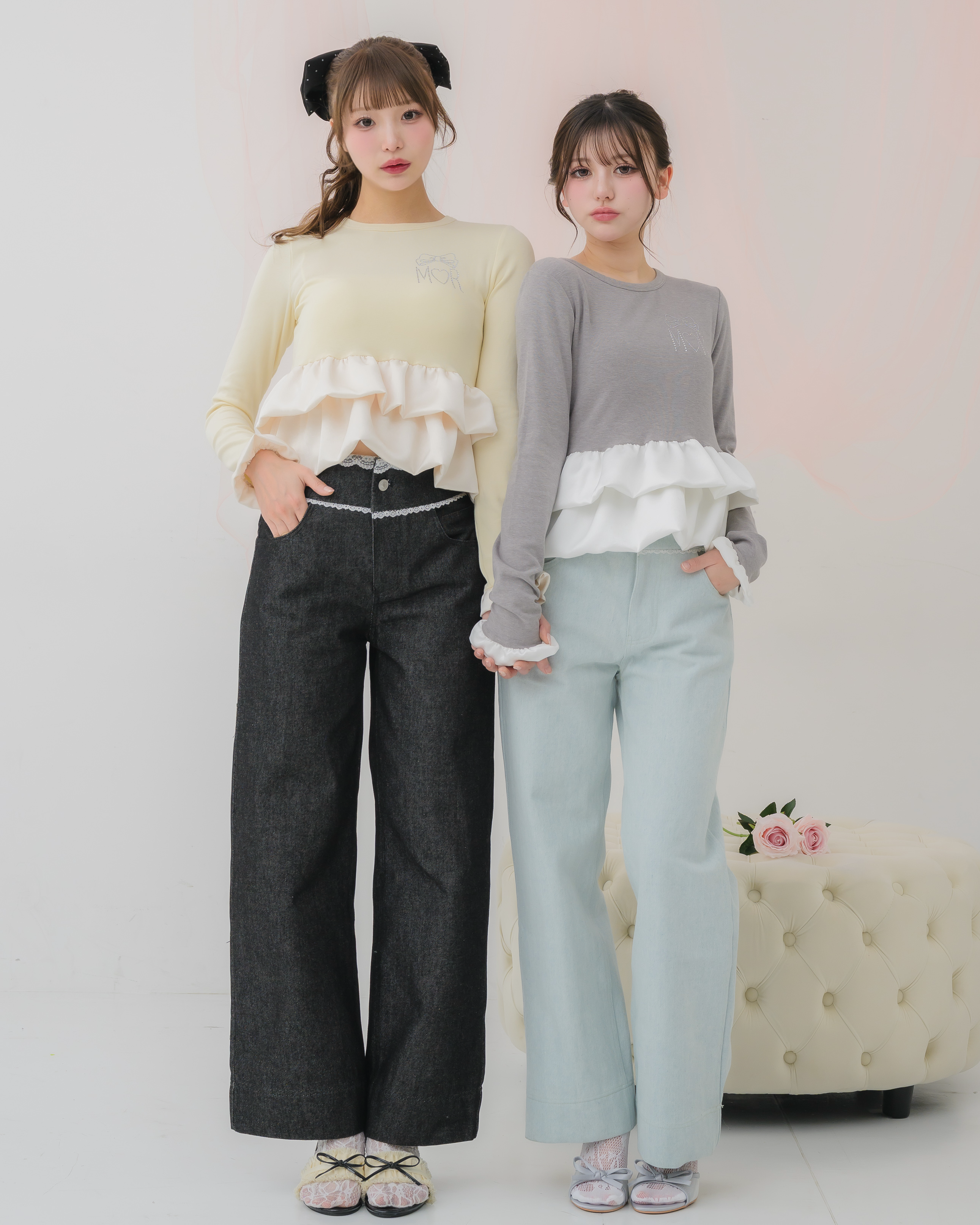 cream peplum long tshirt