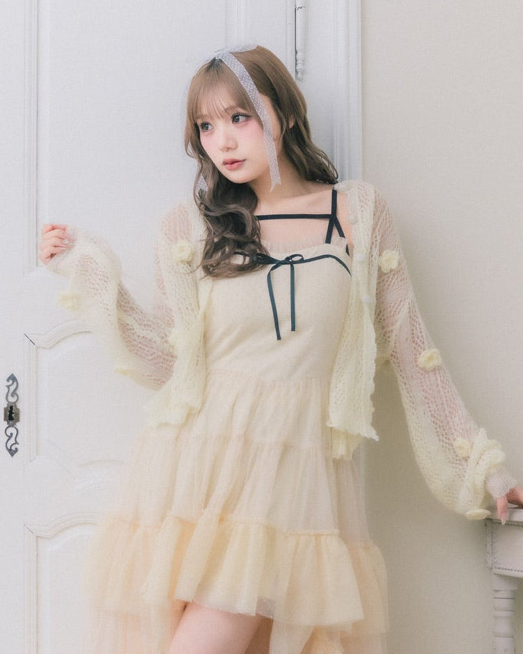 flower knit cardigan