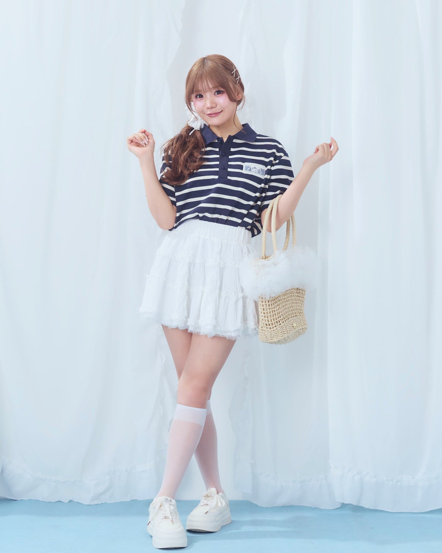 tulle straw bag