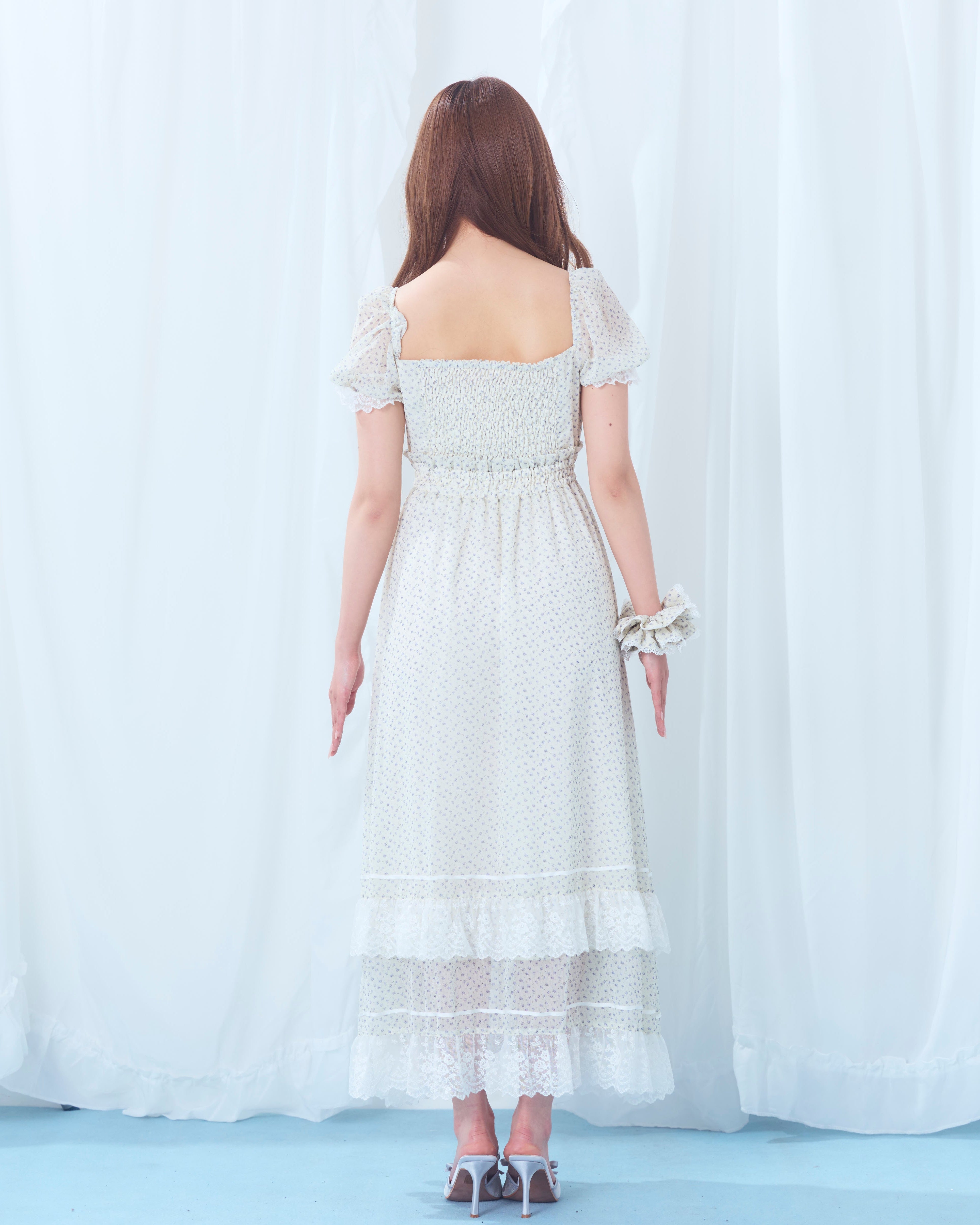 flower chiffon long onepiece