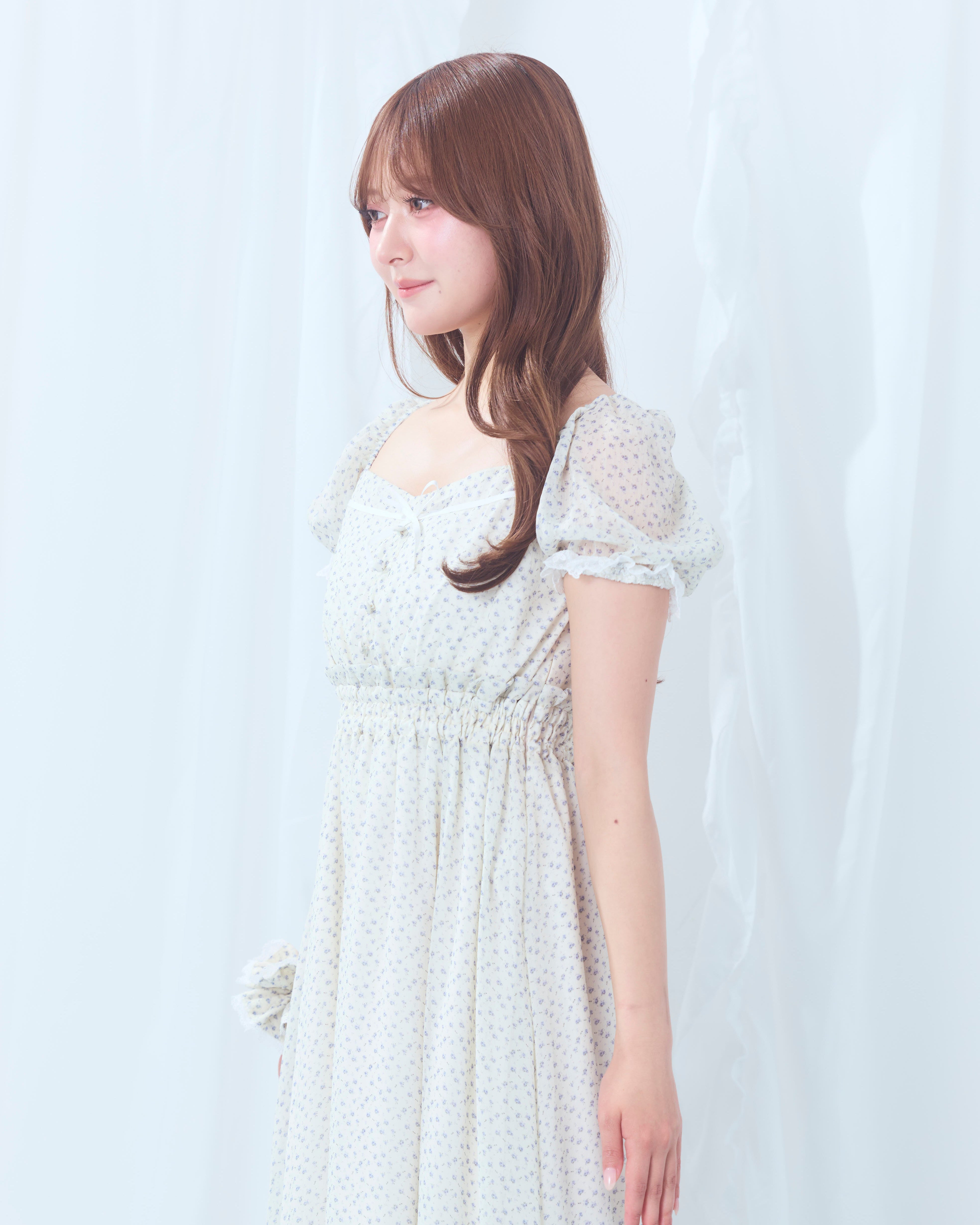 flower chiffon long onepiece