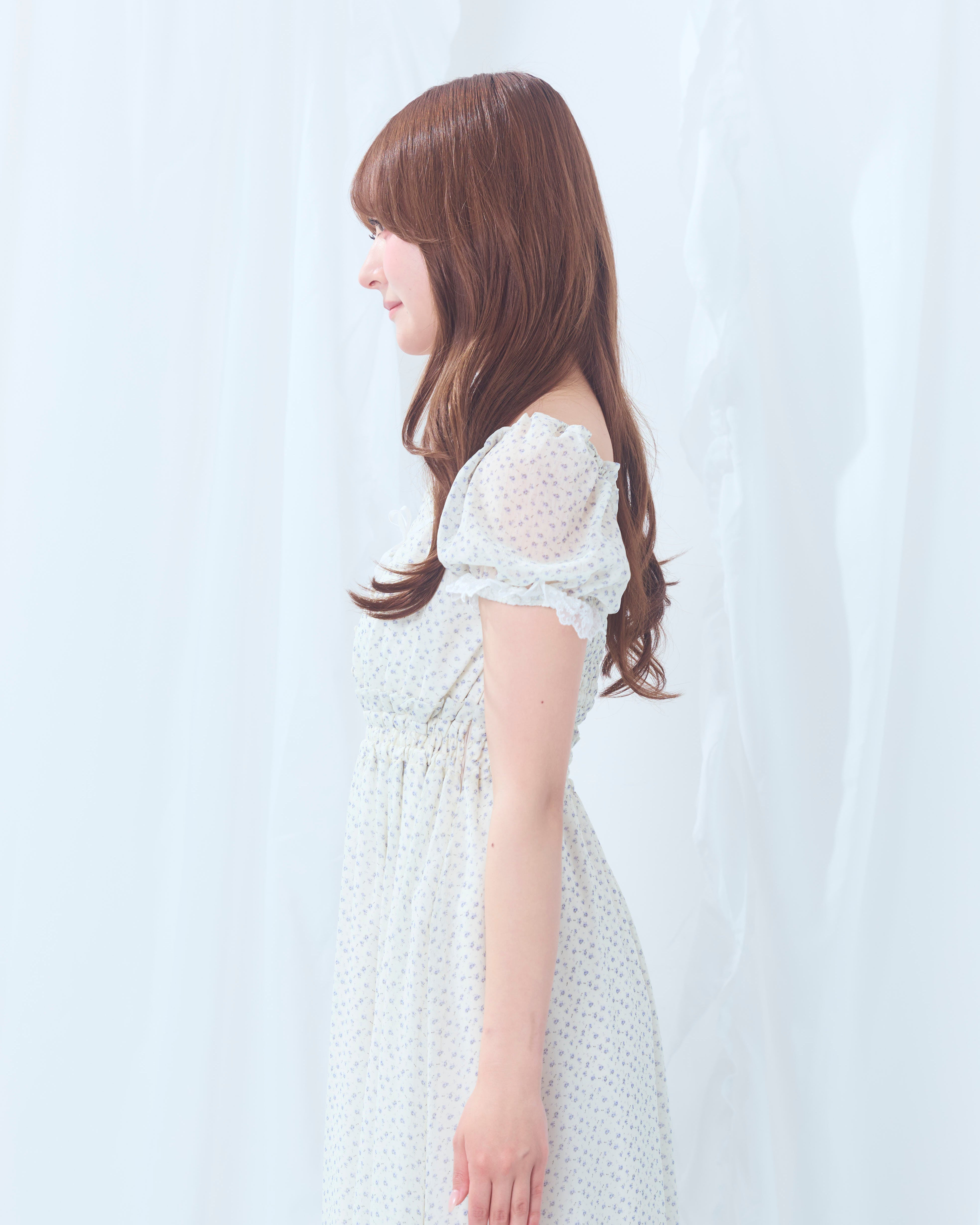 flower chiffon long onepiece