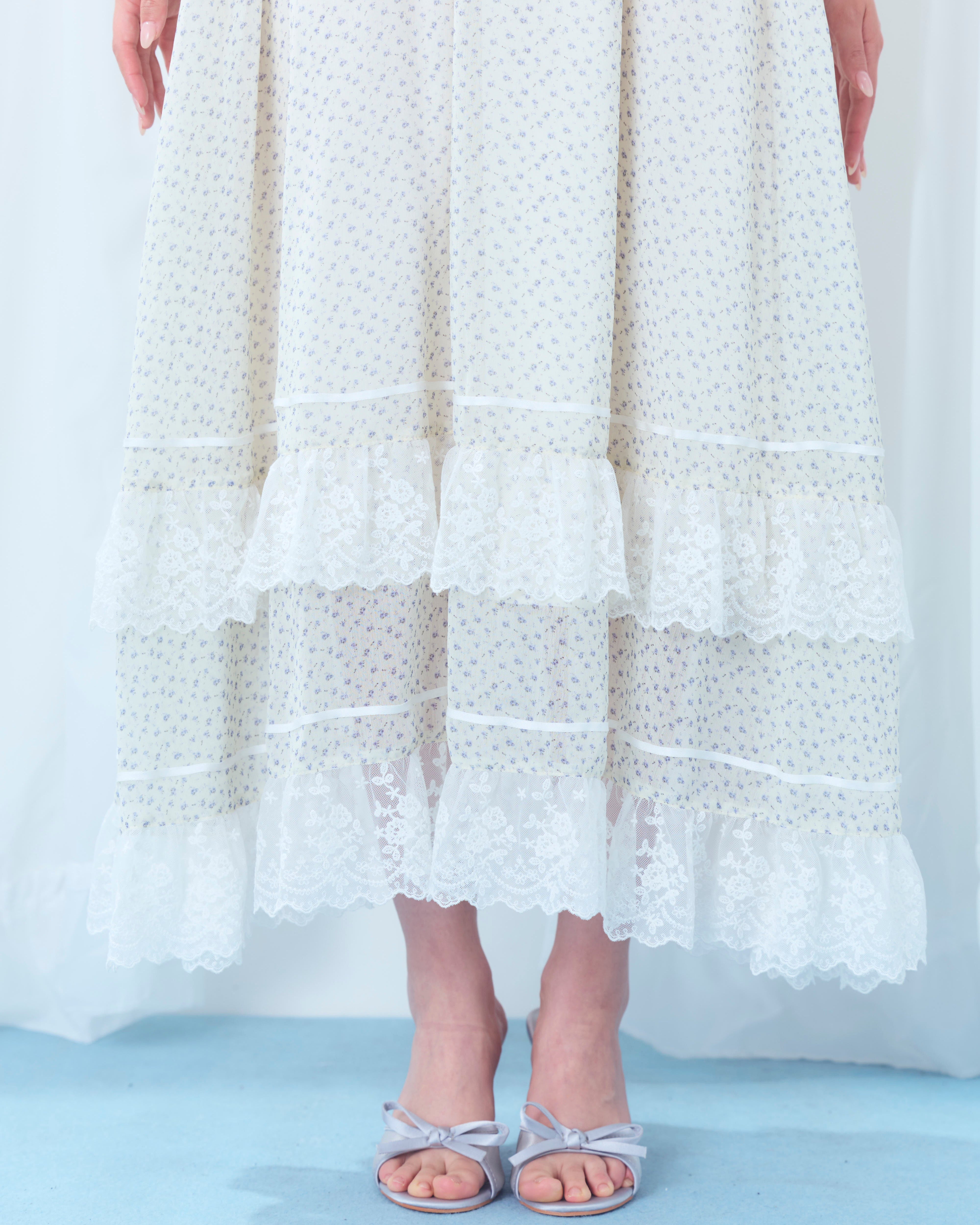 flower chiffon long onepiece