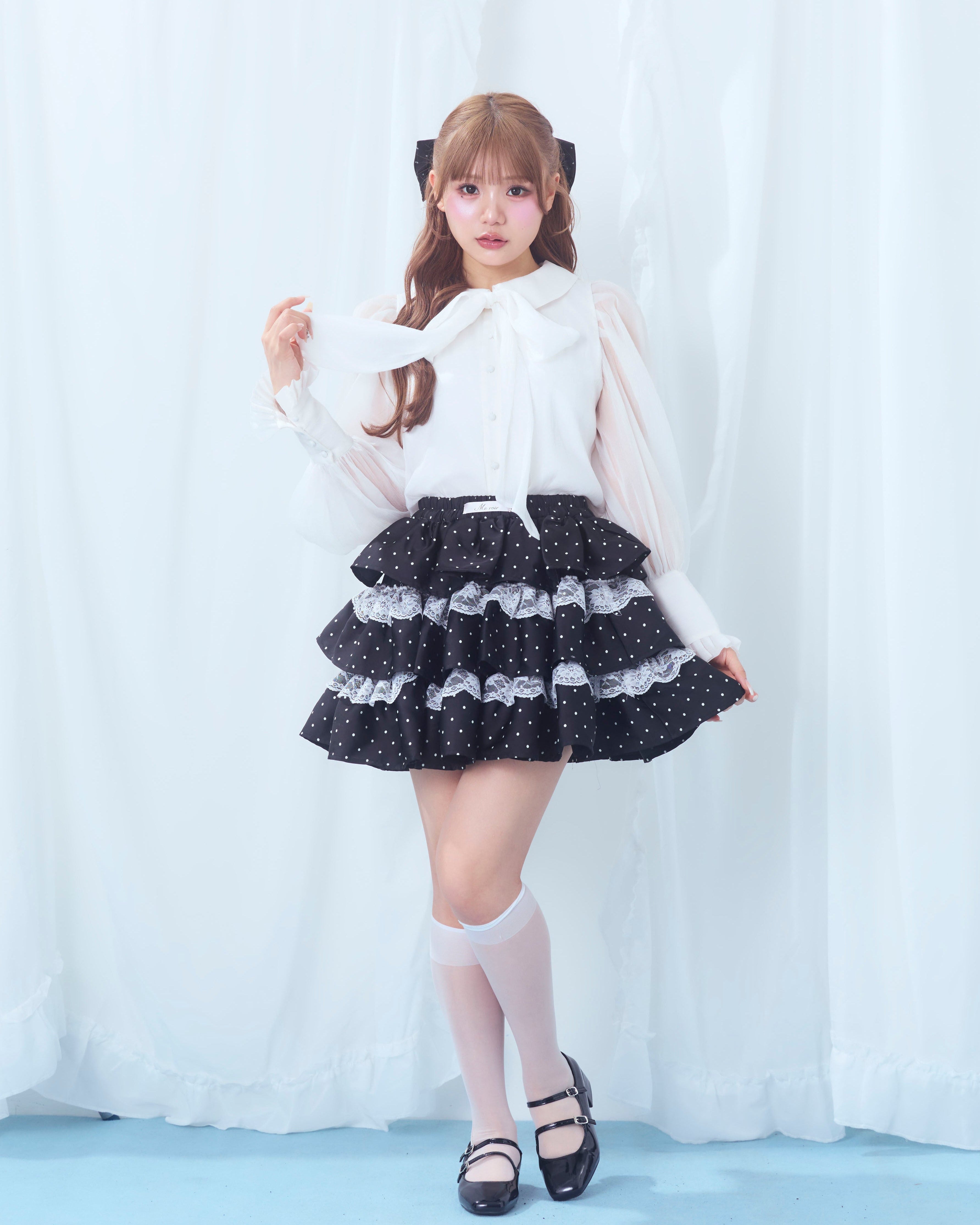 dot tierd mini skirt