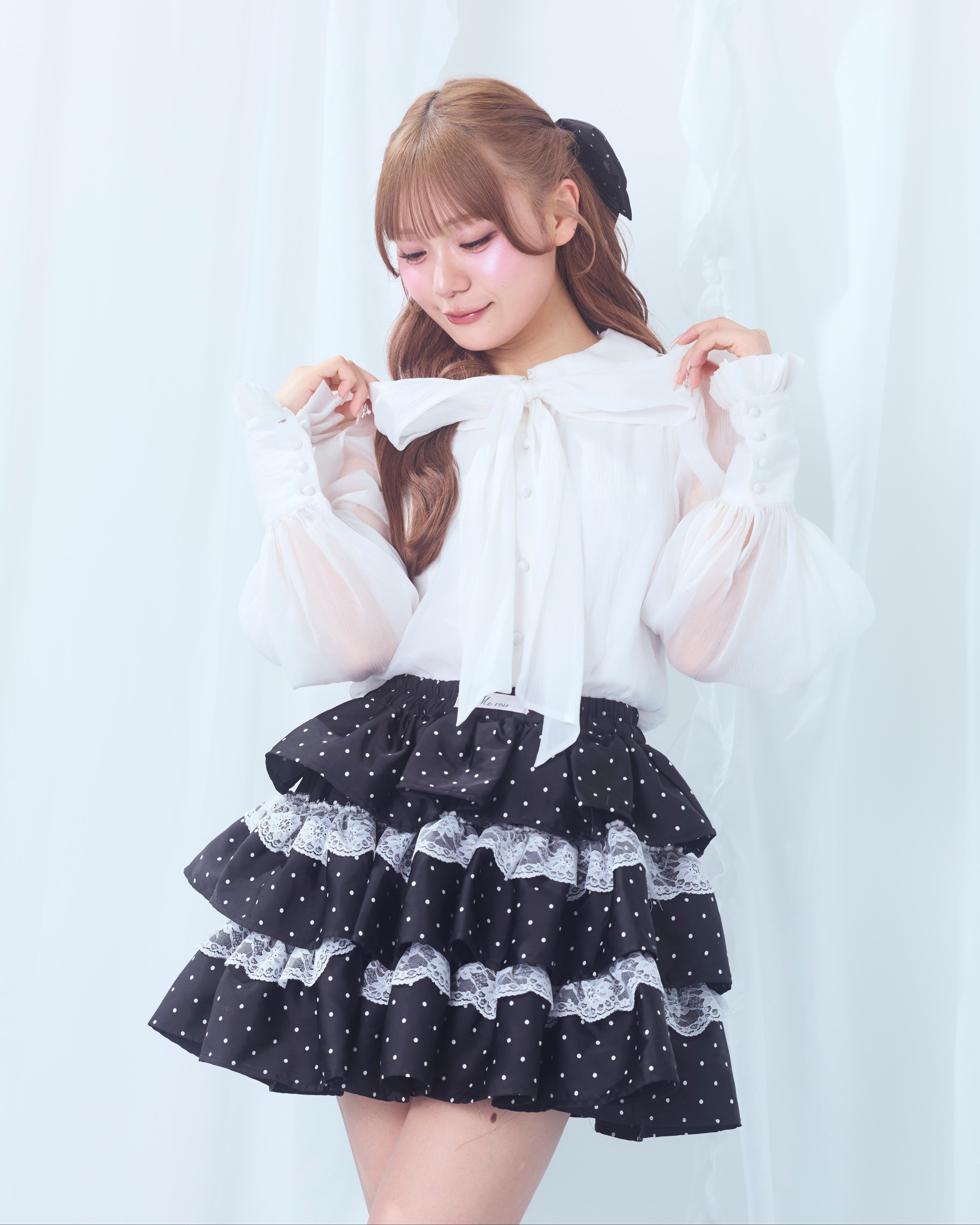 dot tierd mini skirt