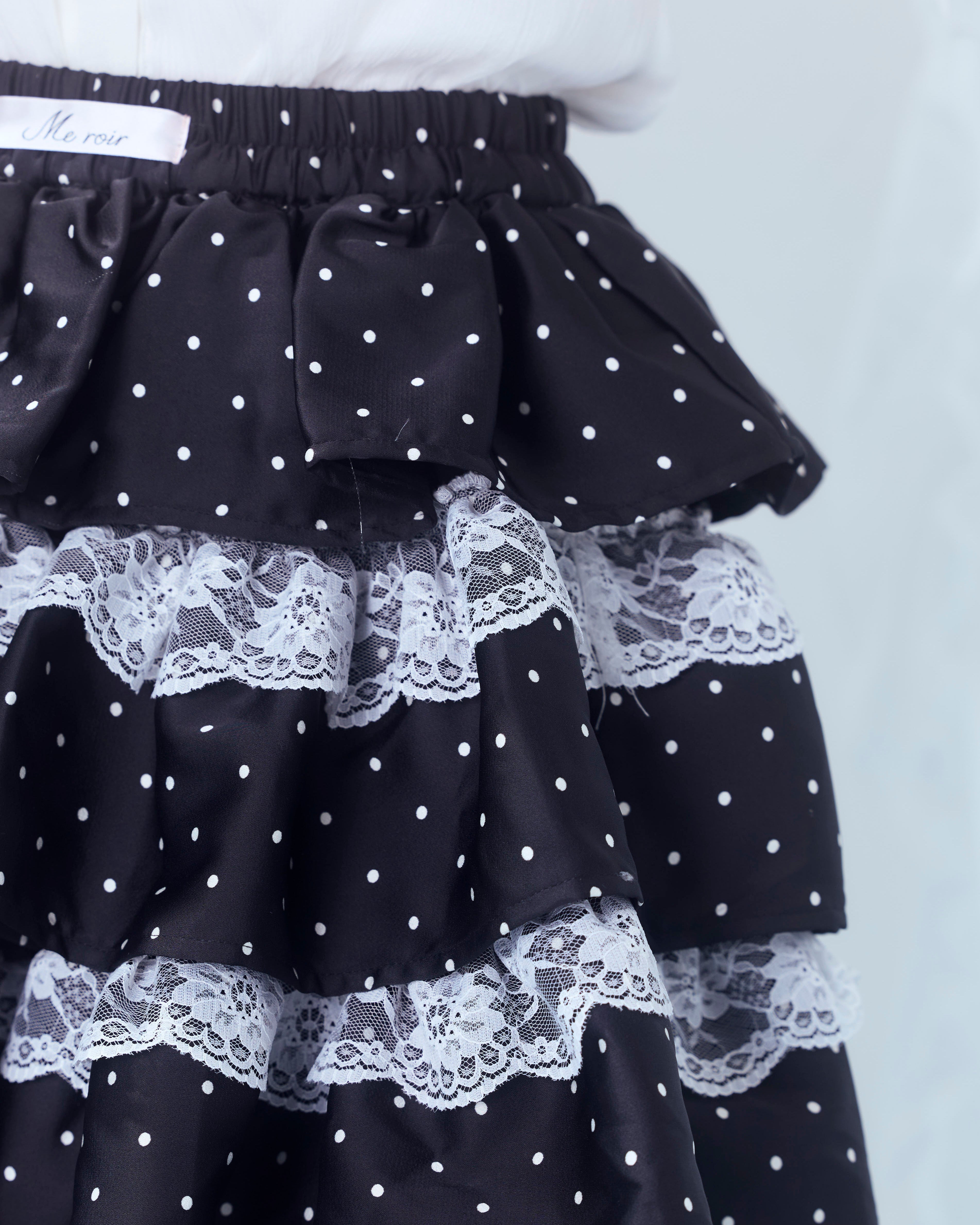 meroir ミーロワール dot tierd mini skirt white meroir ミーロワール
