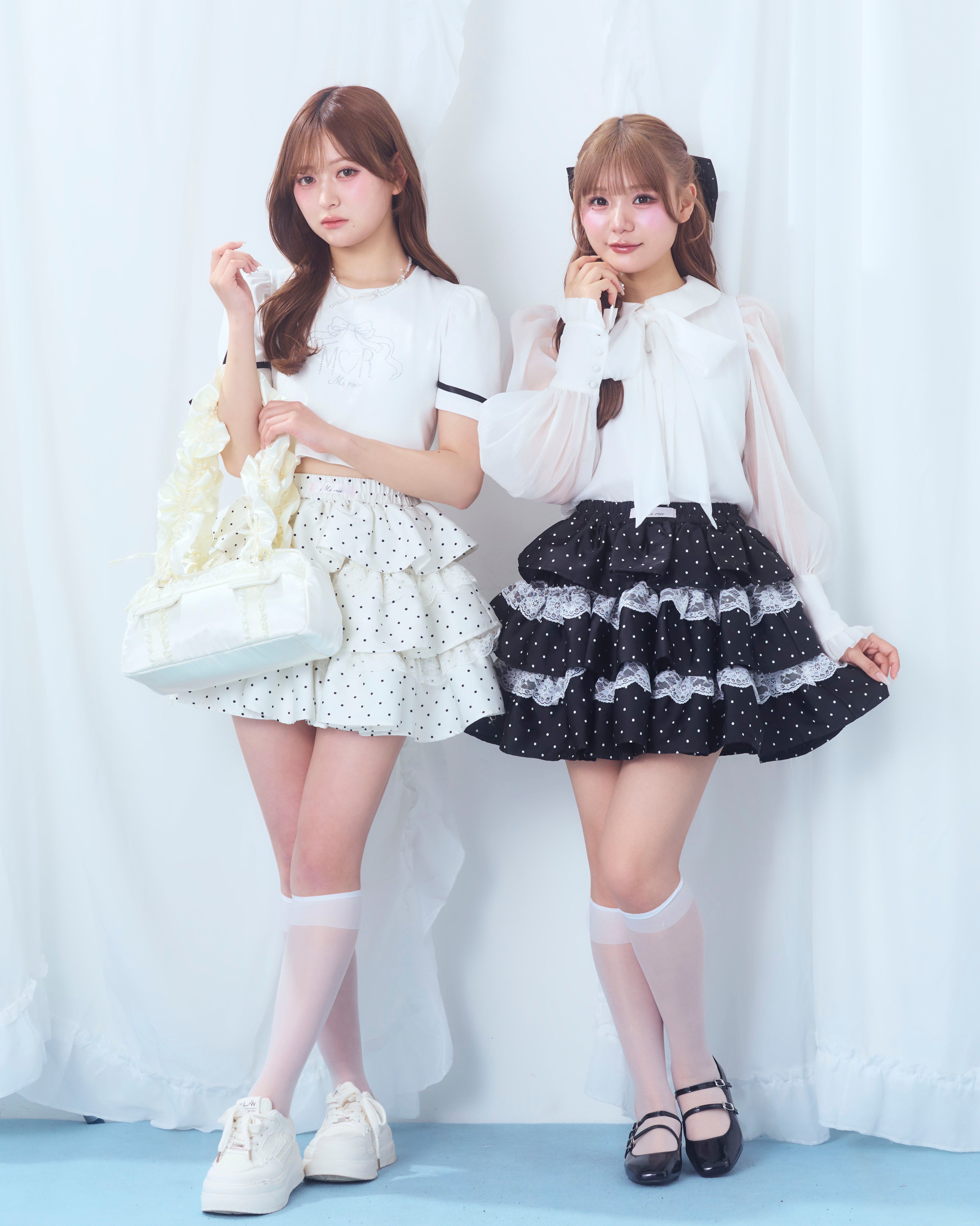 dot tierd mini skirt