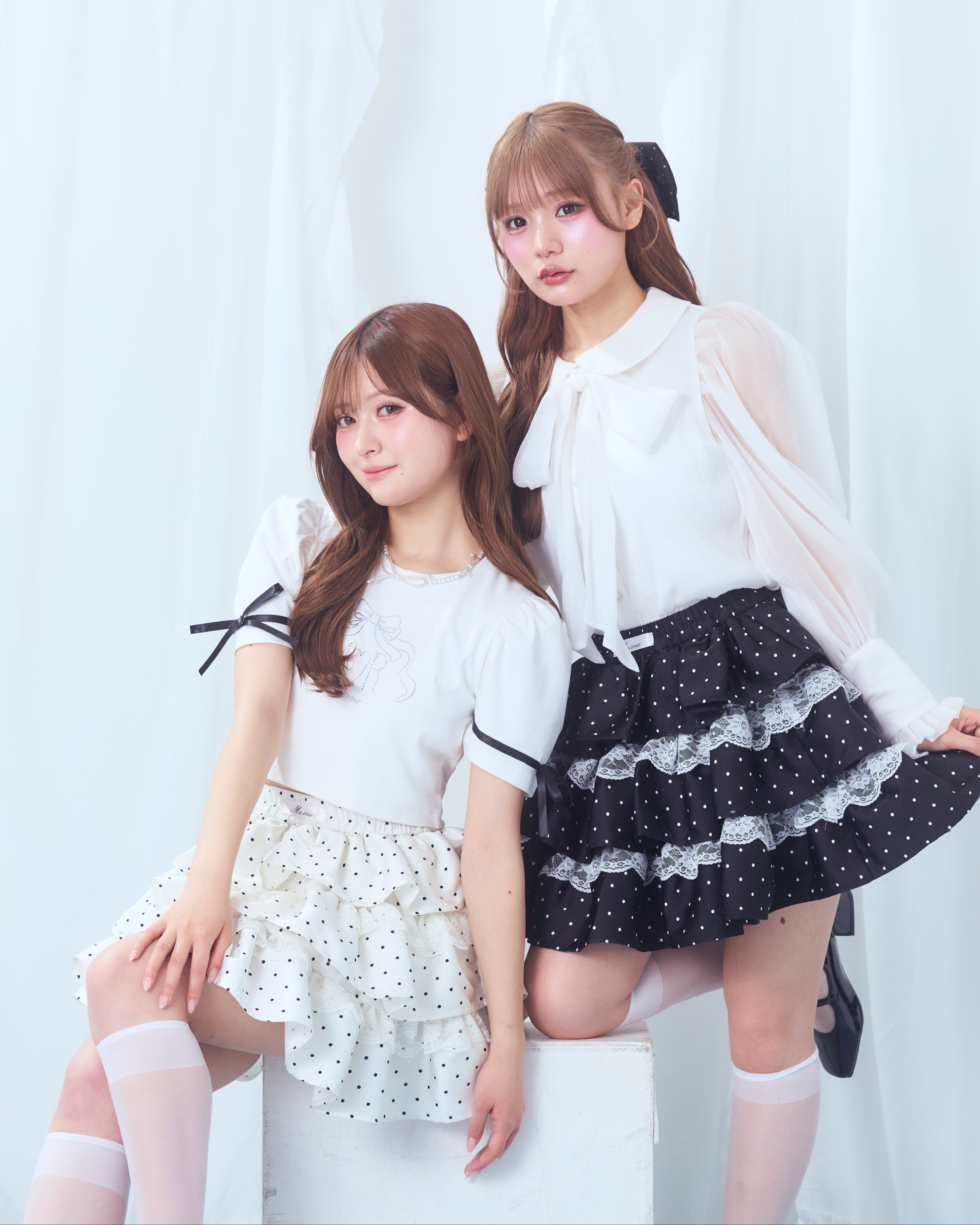 レディース Me roir ドットティアードミニスカート