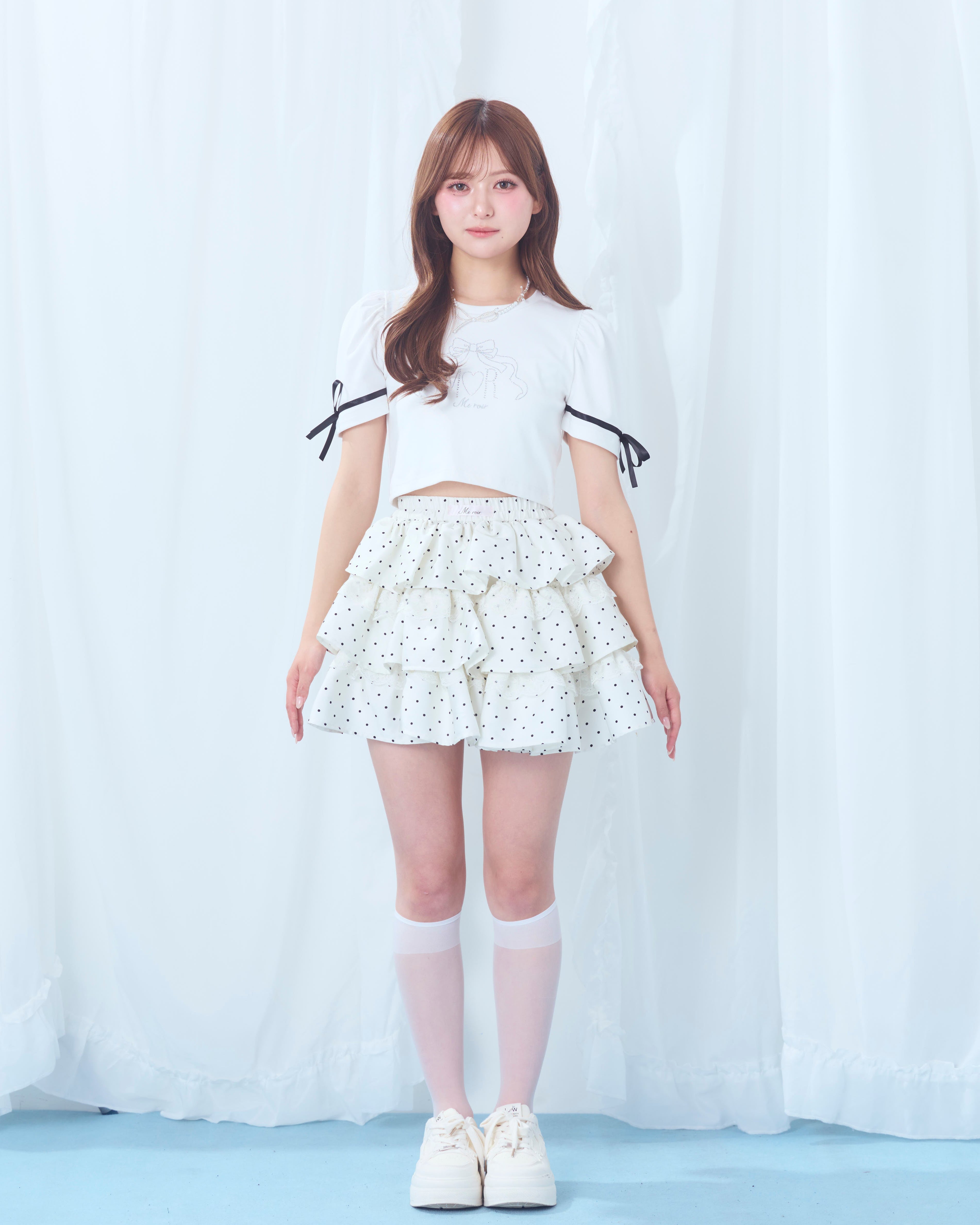 dot tierd mini skirt