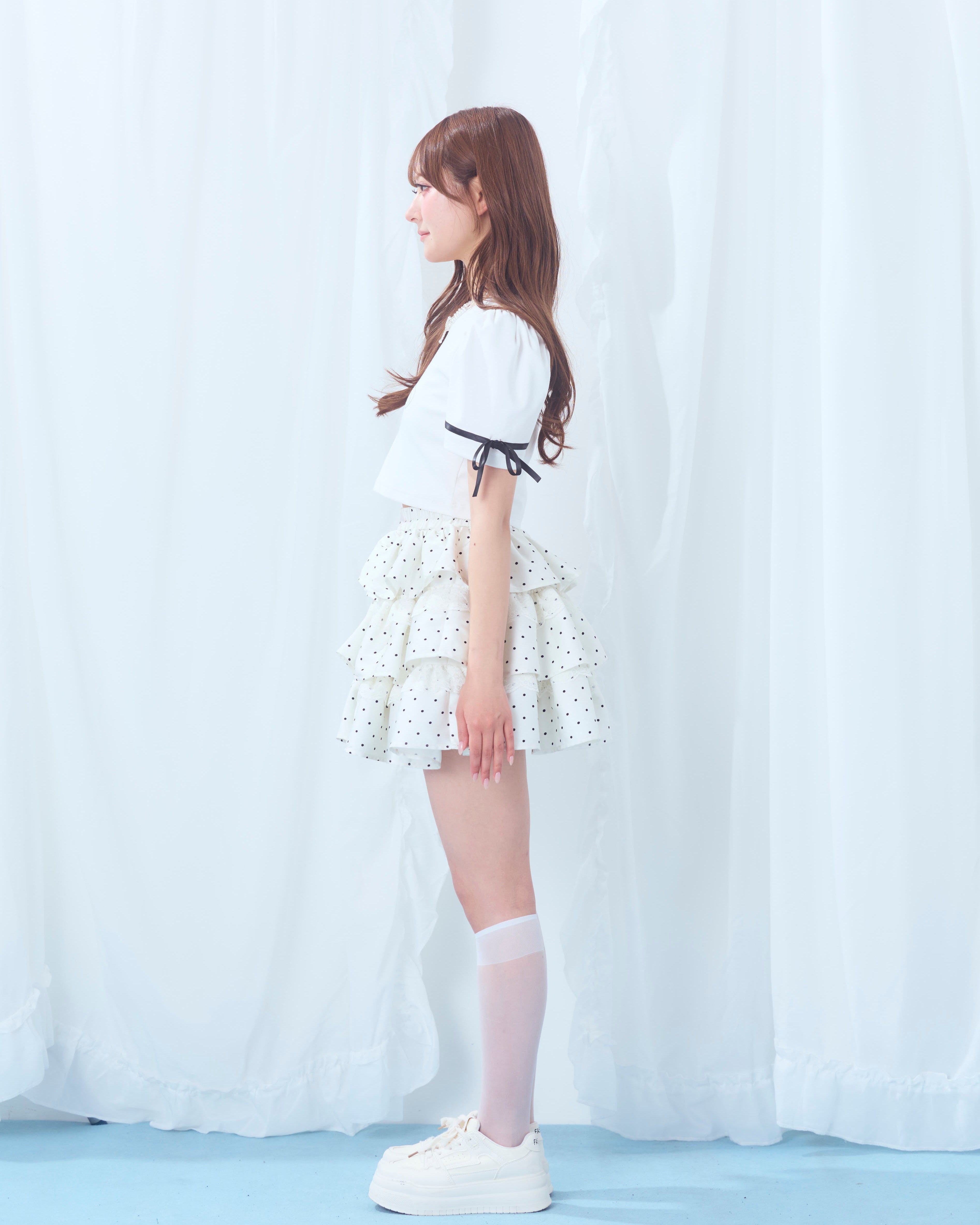 dot tierd mini skirt