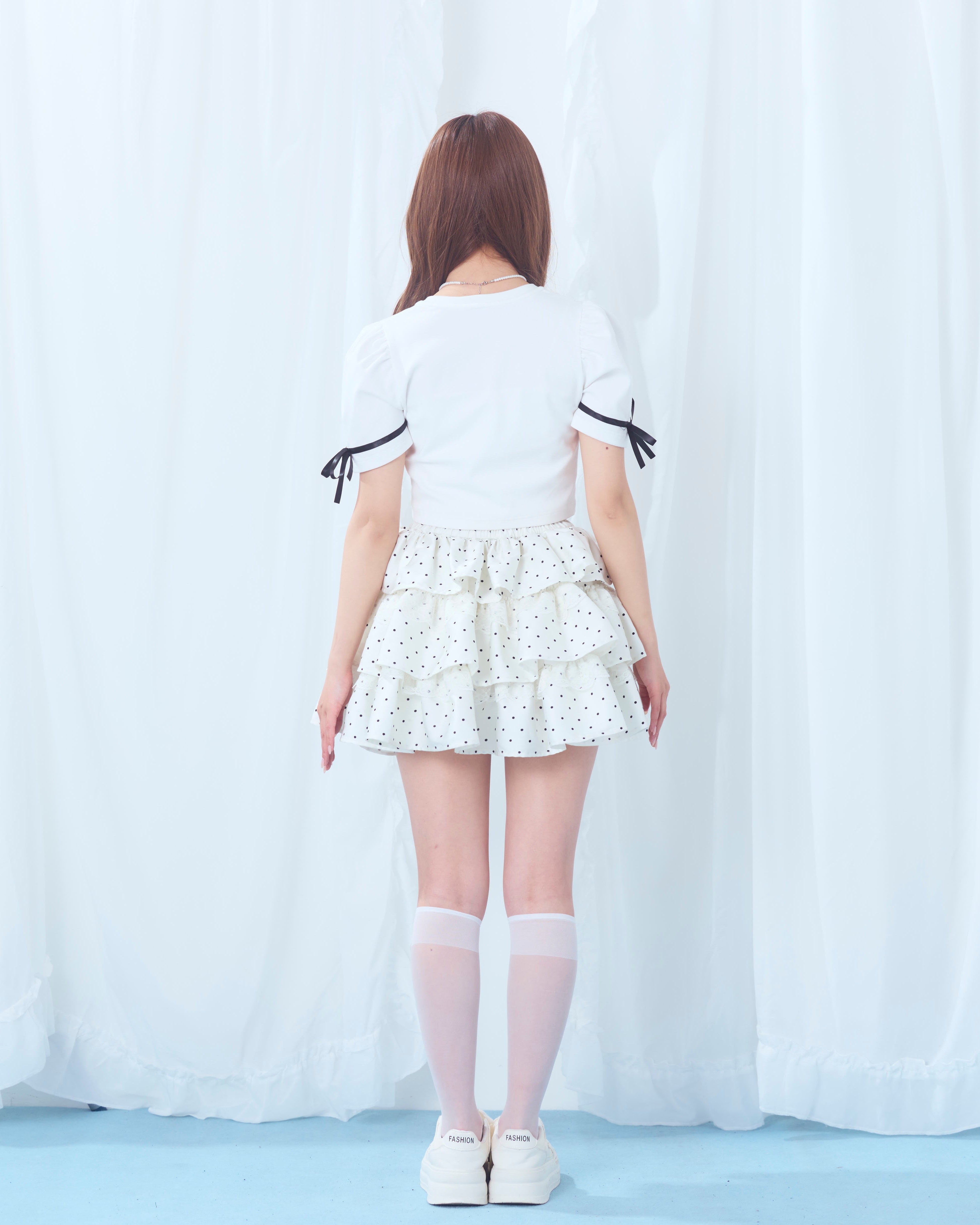dot tierd mini skirt