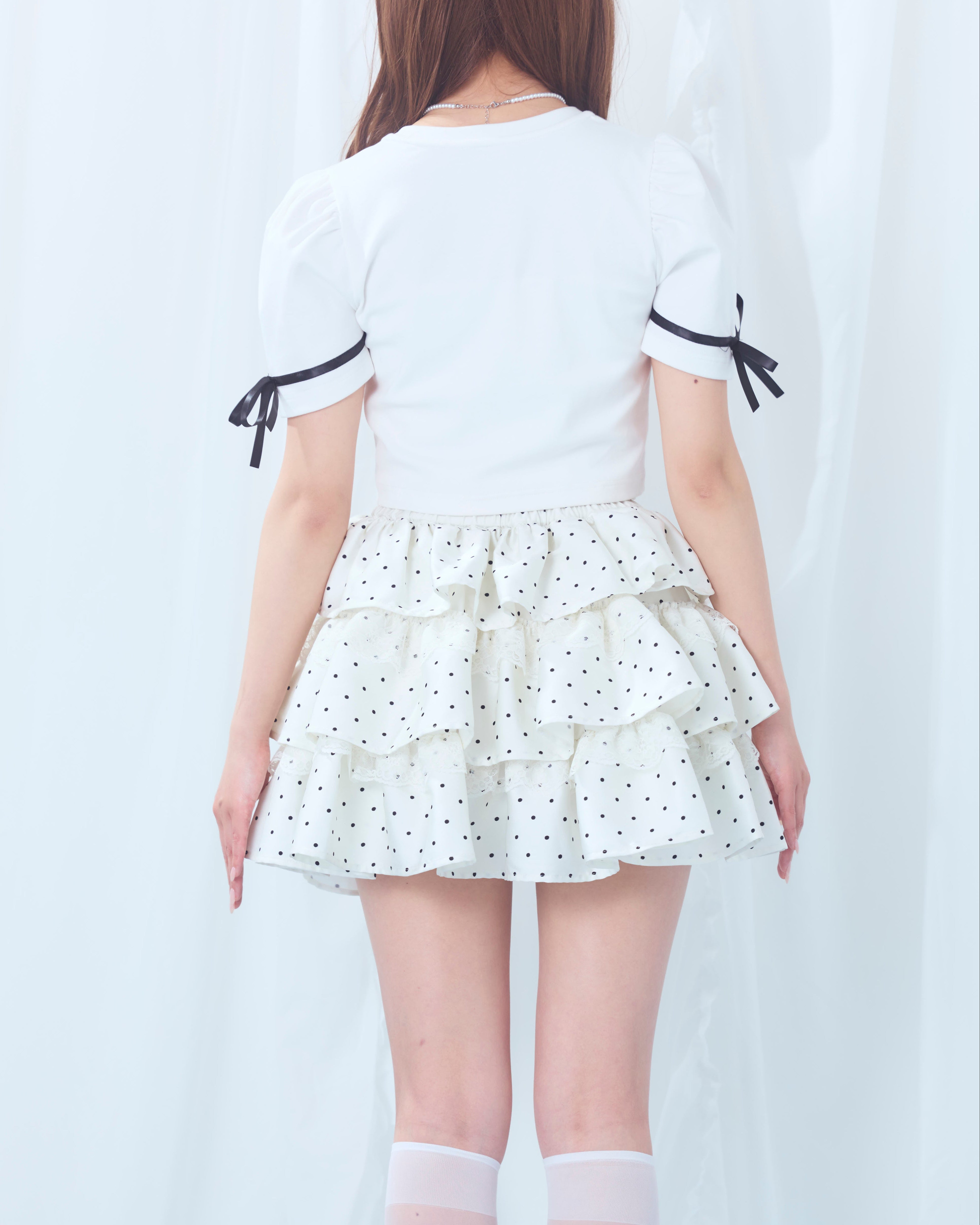 dot tierd mini skirt