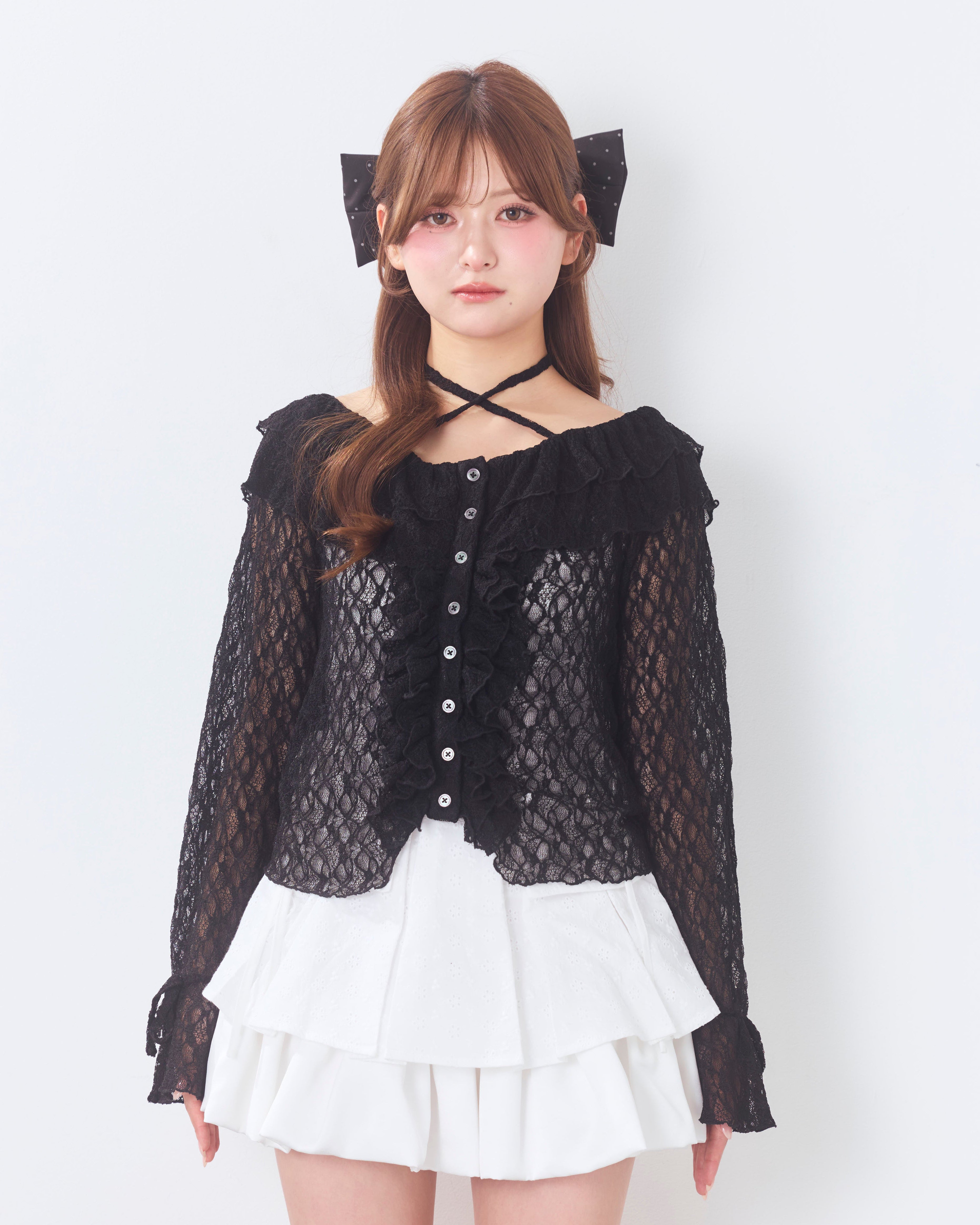 romantic frill lace cardigan