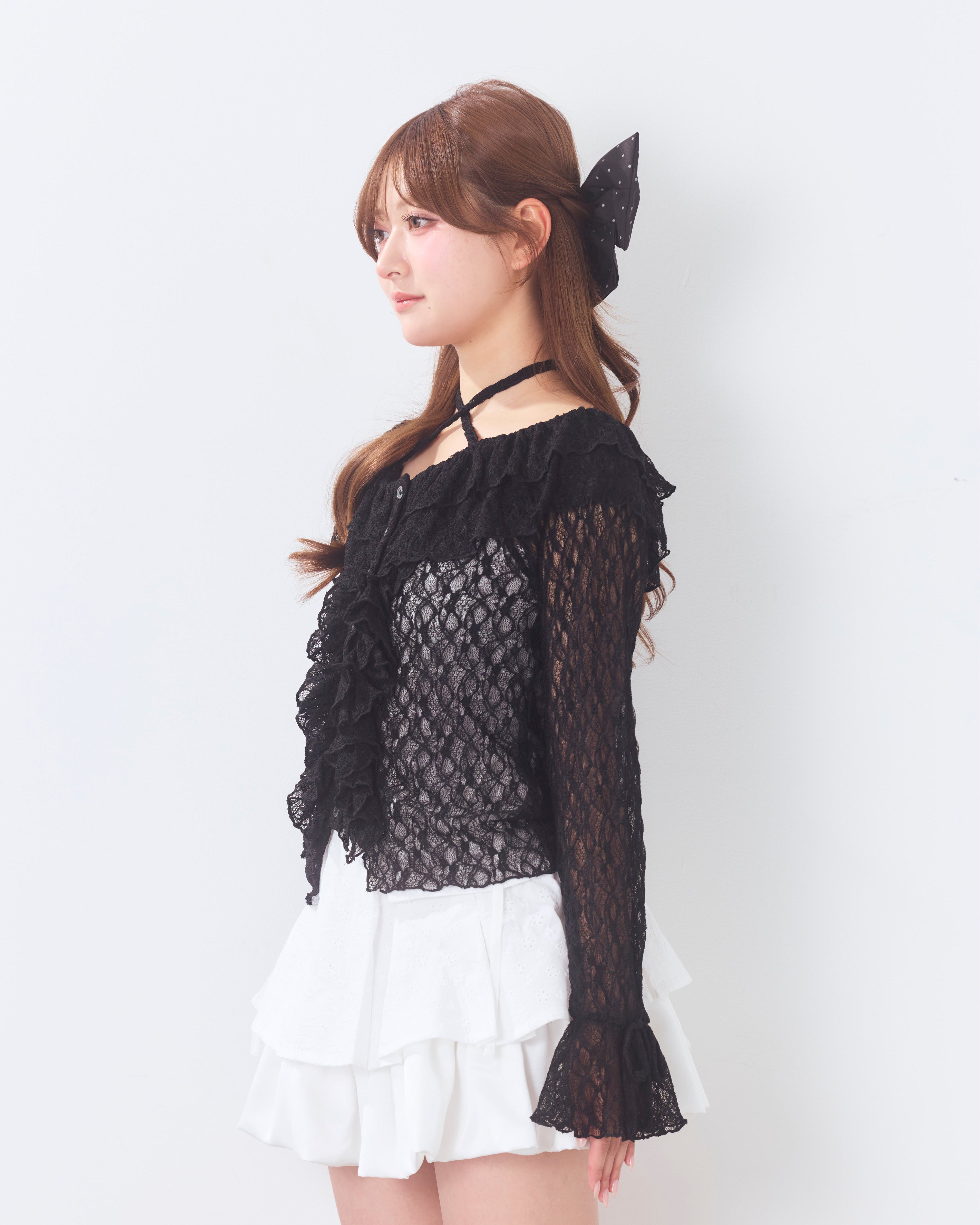 romantic frill lace cardigan
