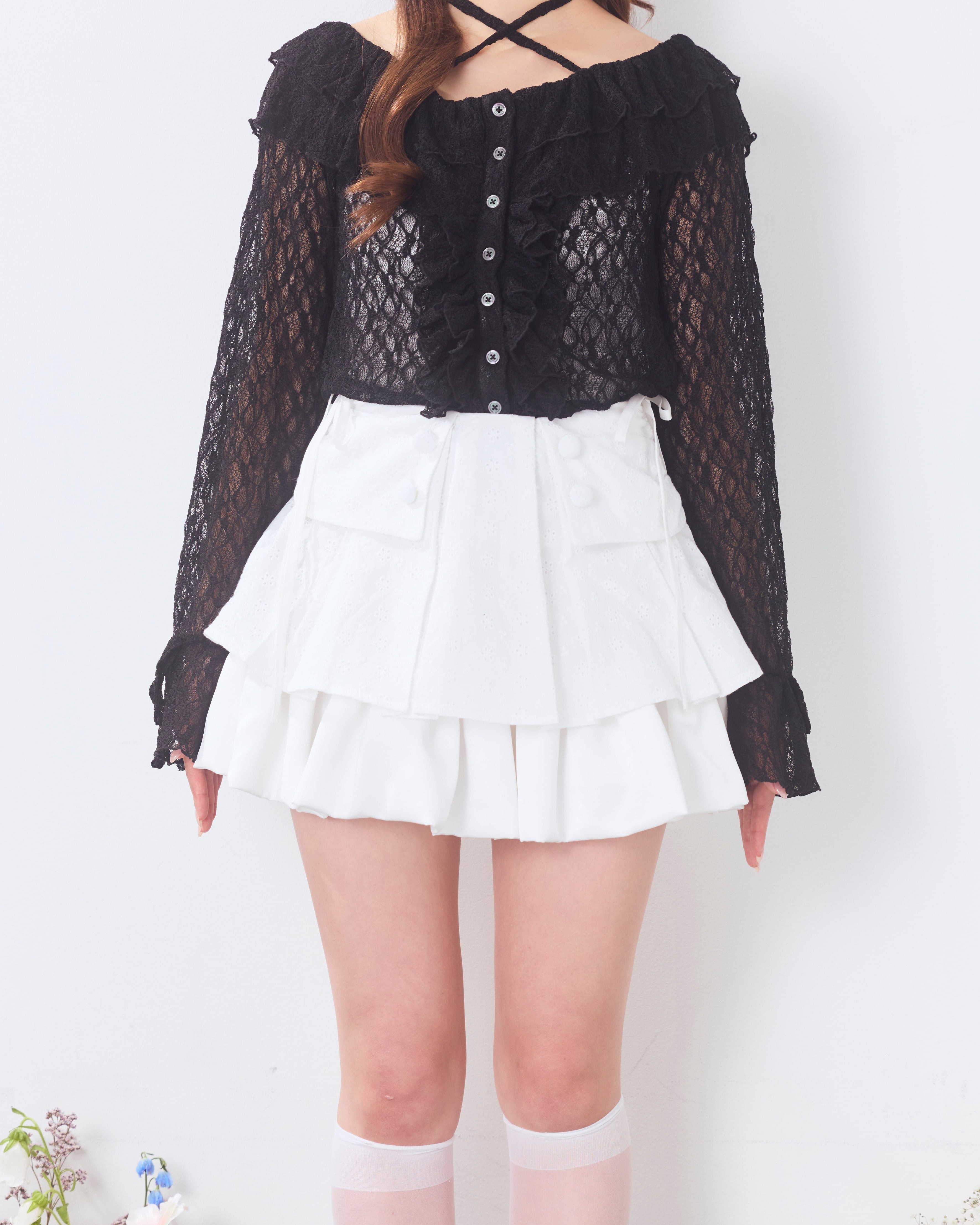 cotton balloon mini skirt