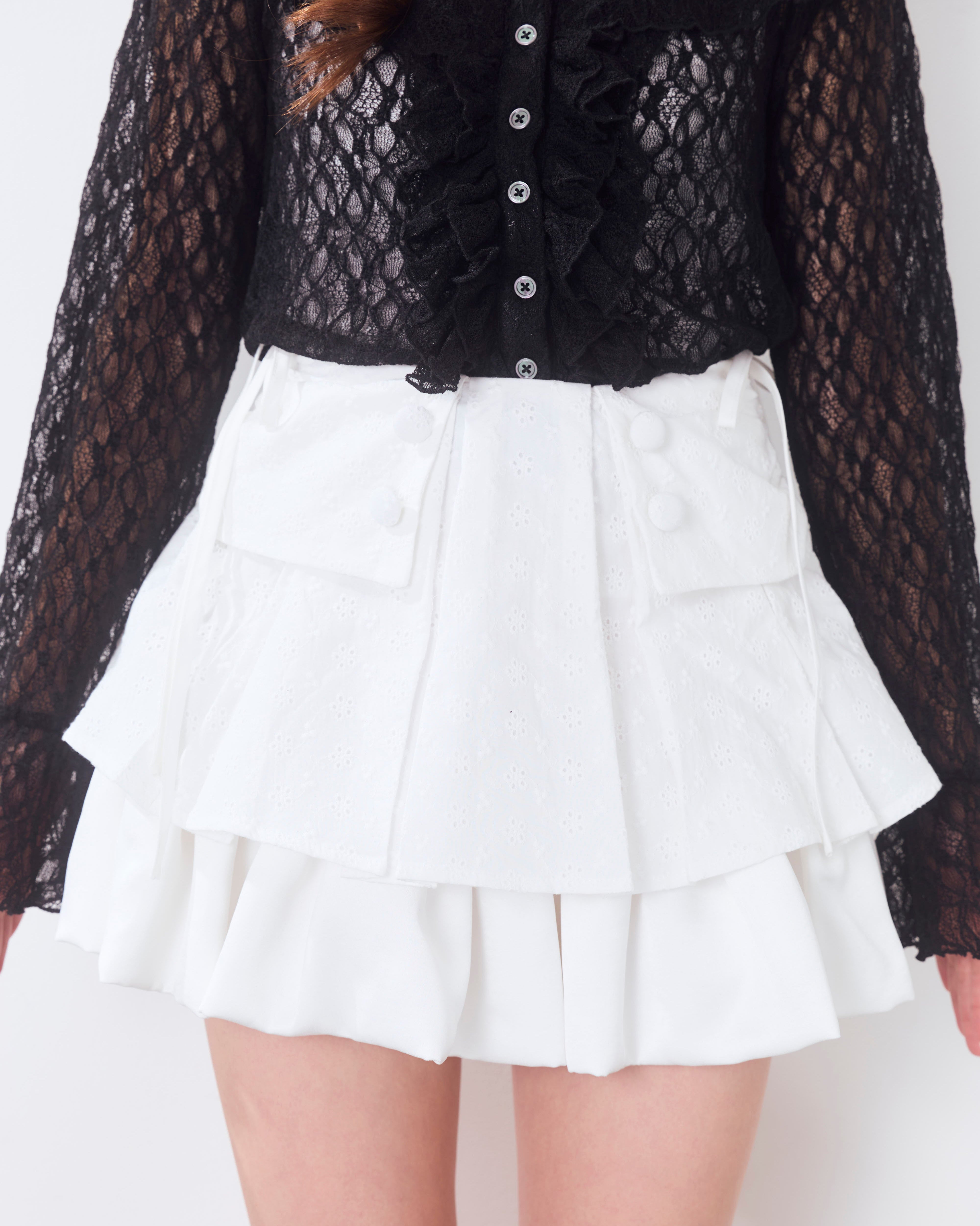 cotton balloon mini skirt