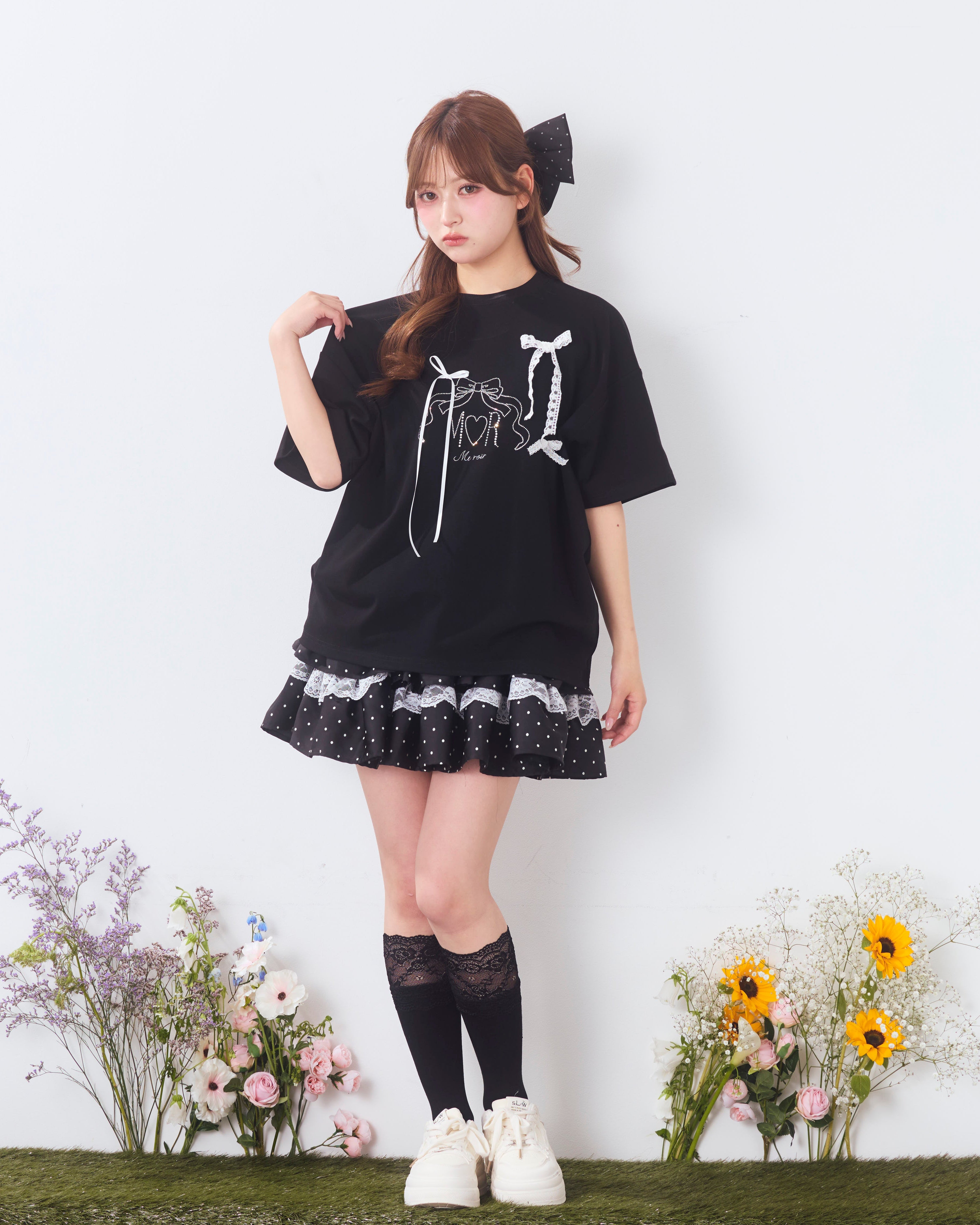 dot tierd mini skirt