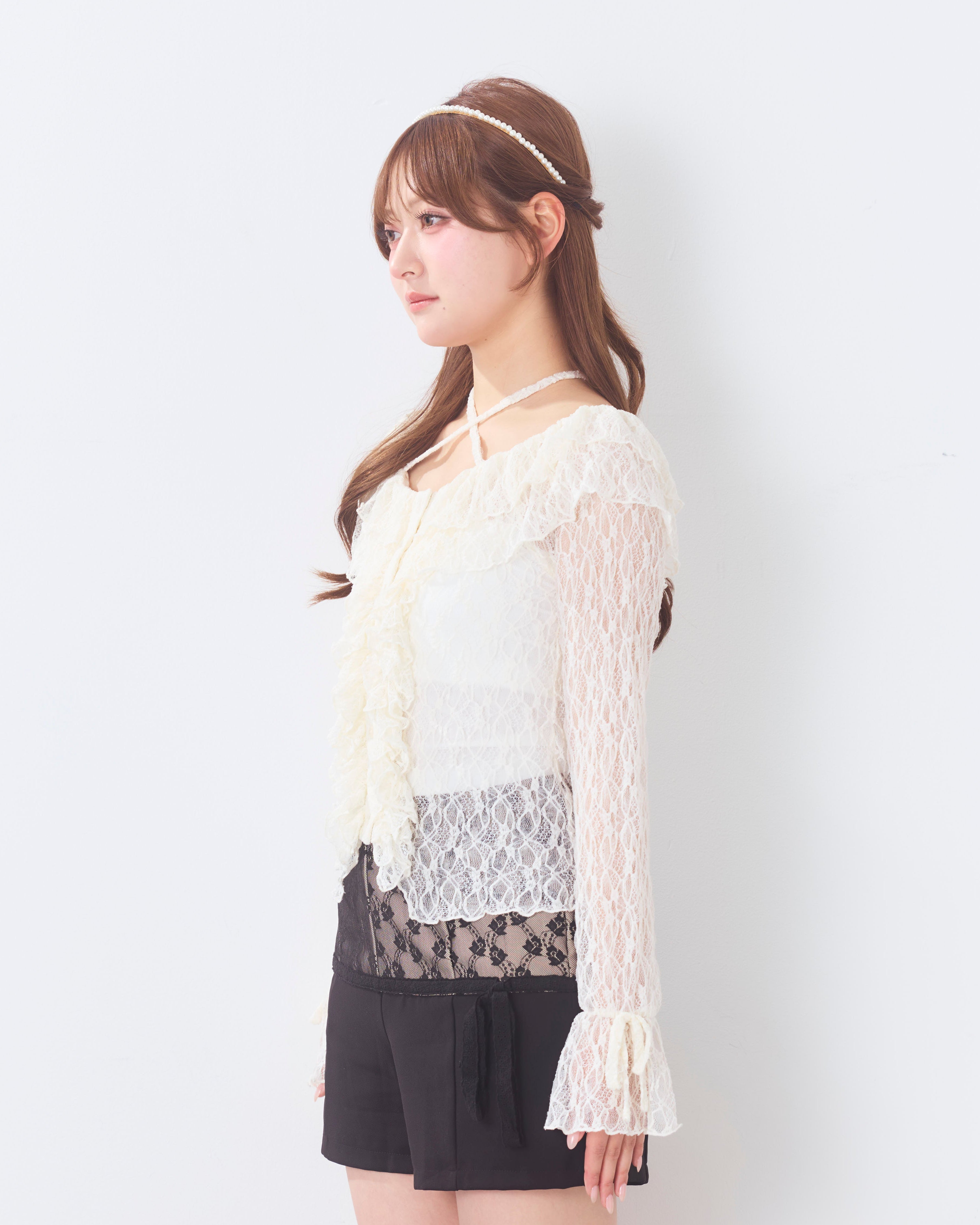 romantic frill lace cardigan
