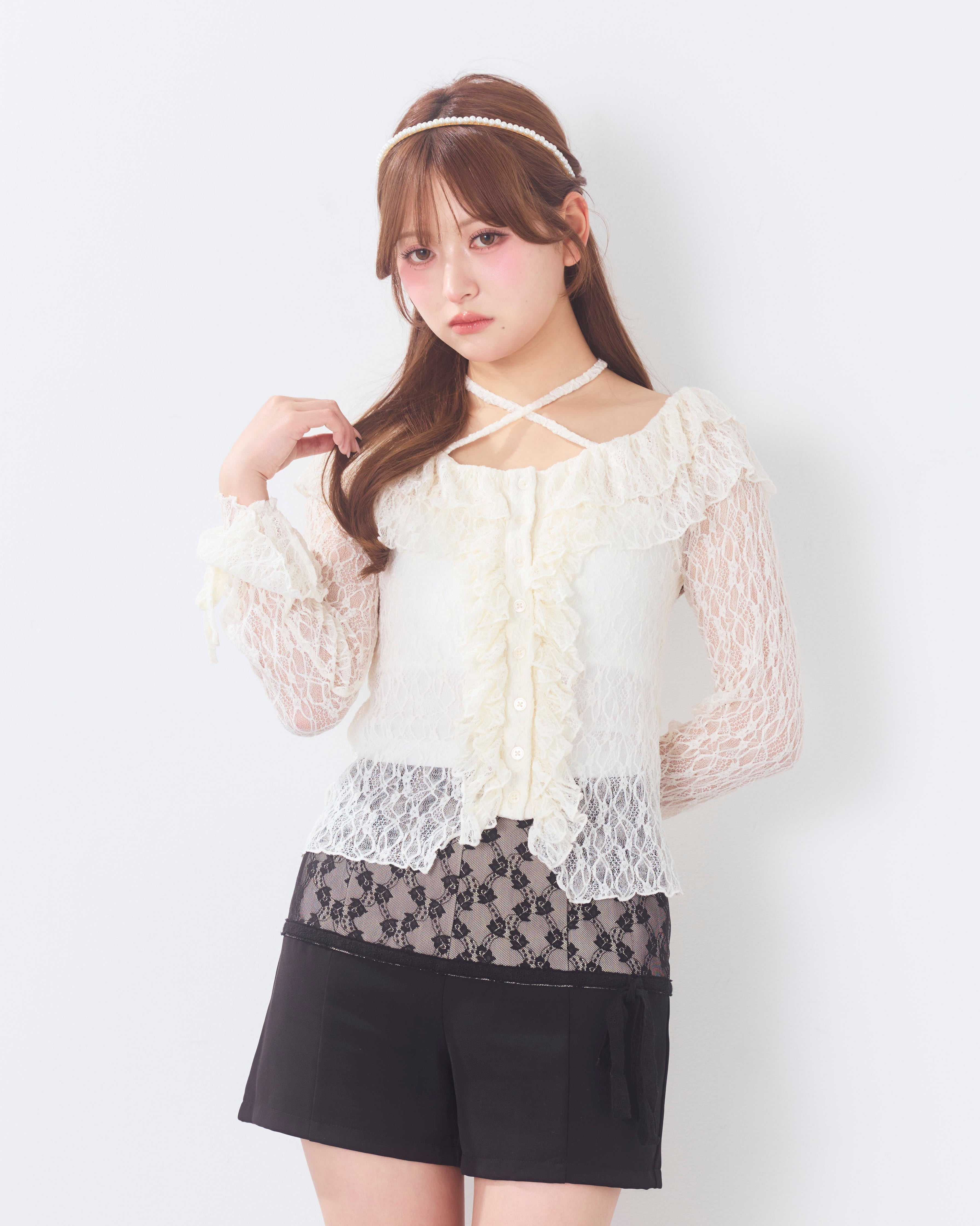romantic frill lace cardigan