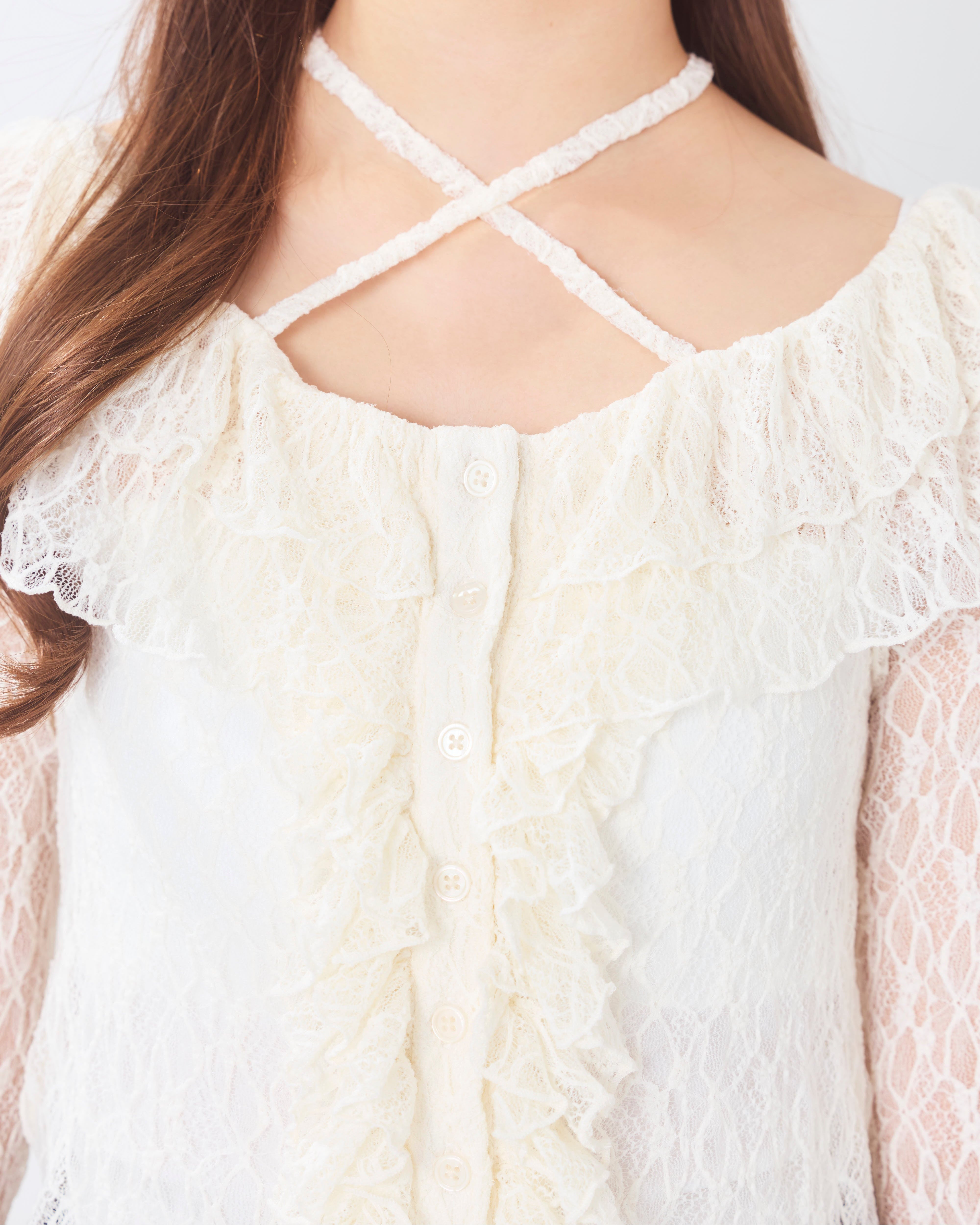 romantic frill lace cardigan
