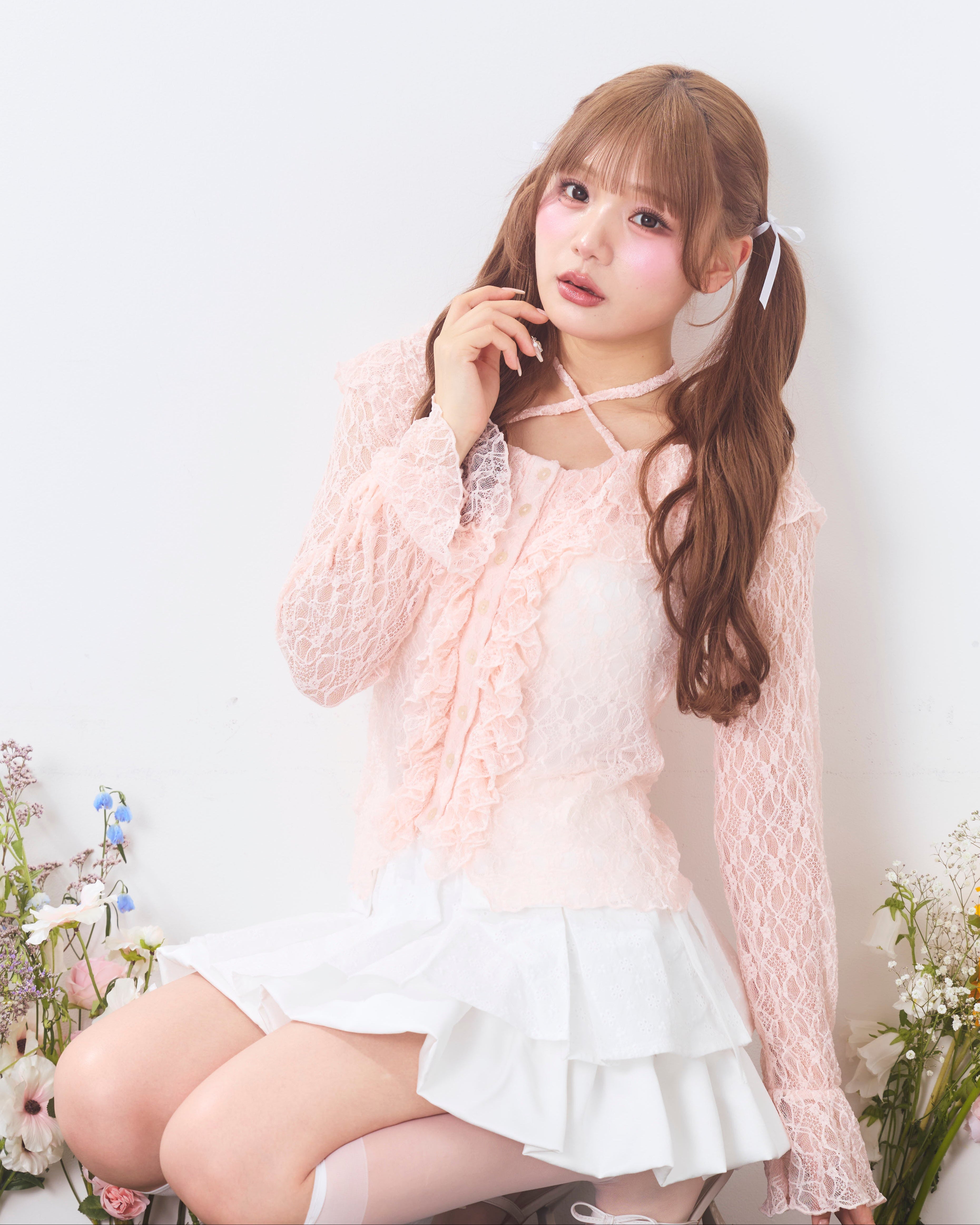 romantic frill lace cardigan
