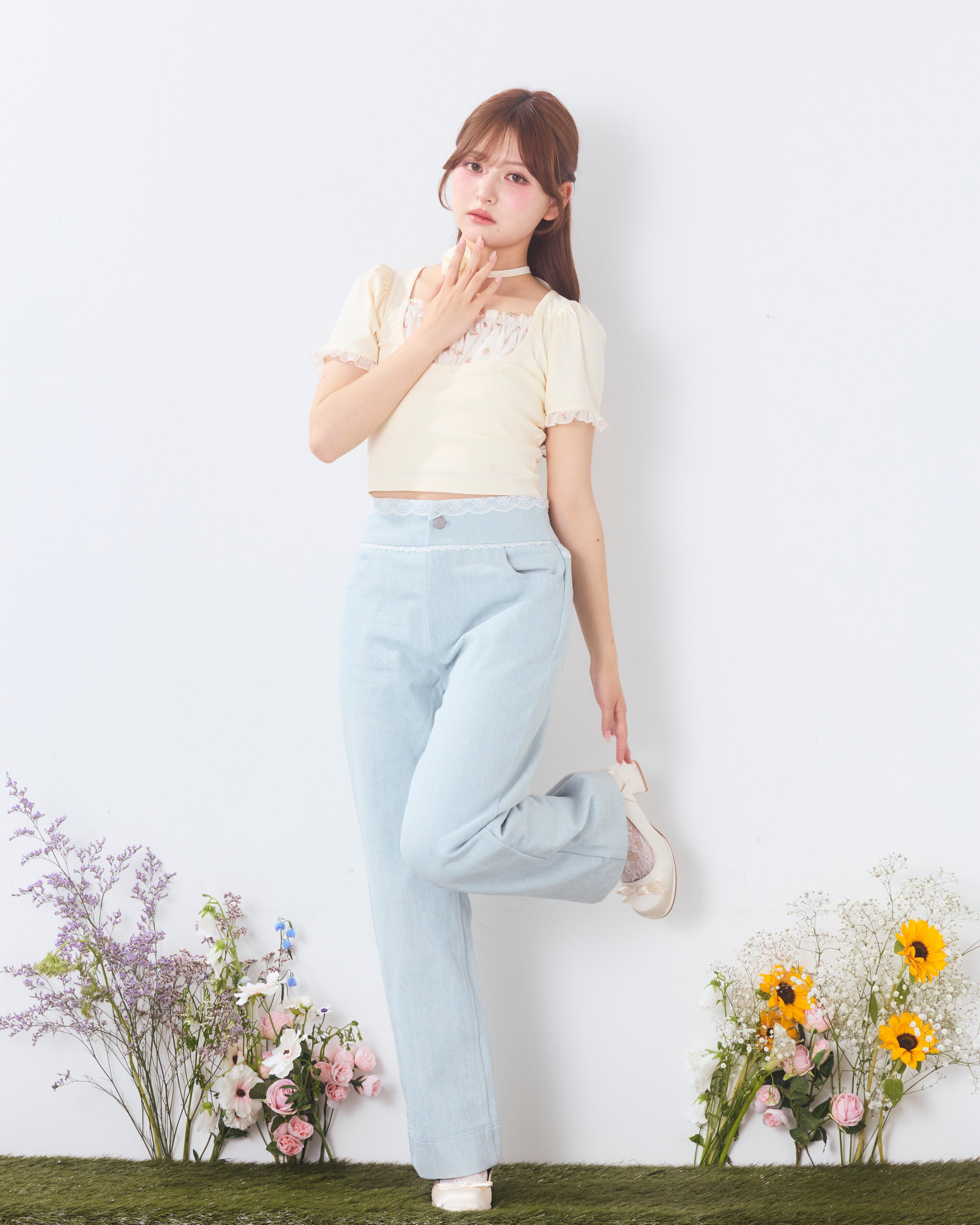 rosette choker tops
