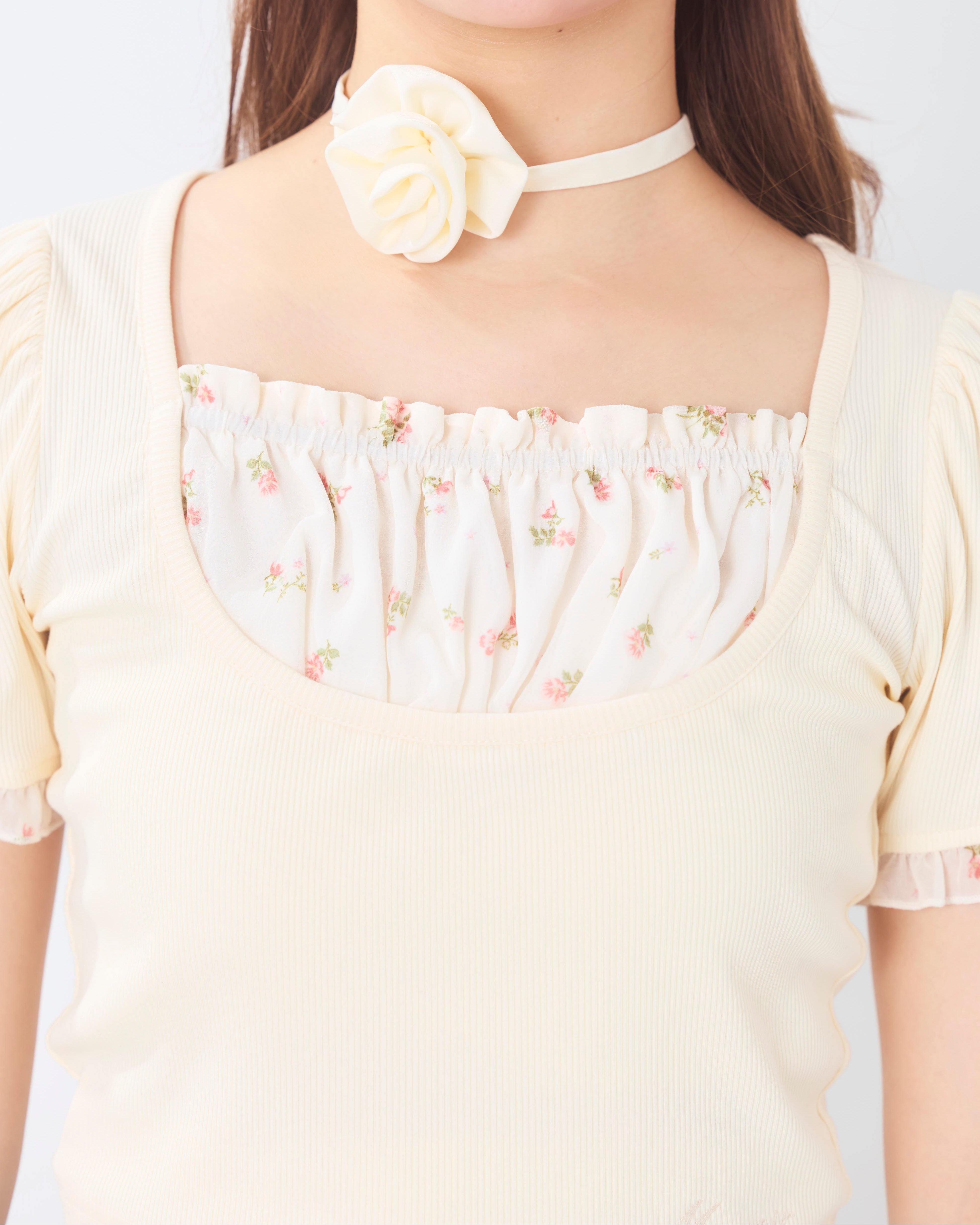 rosette choker tops