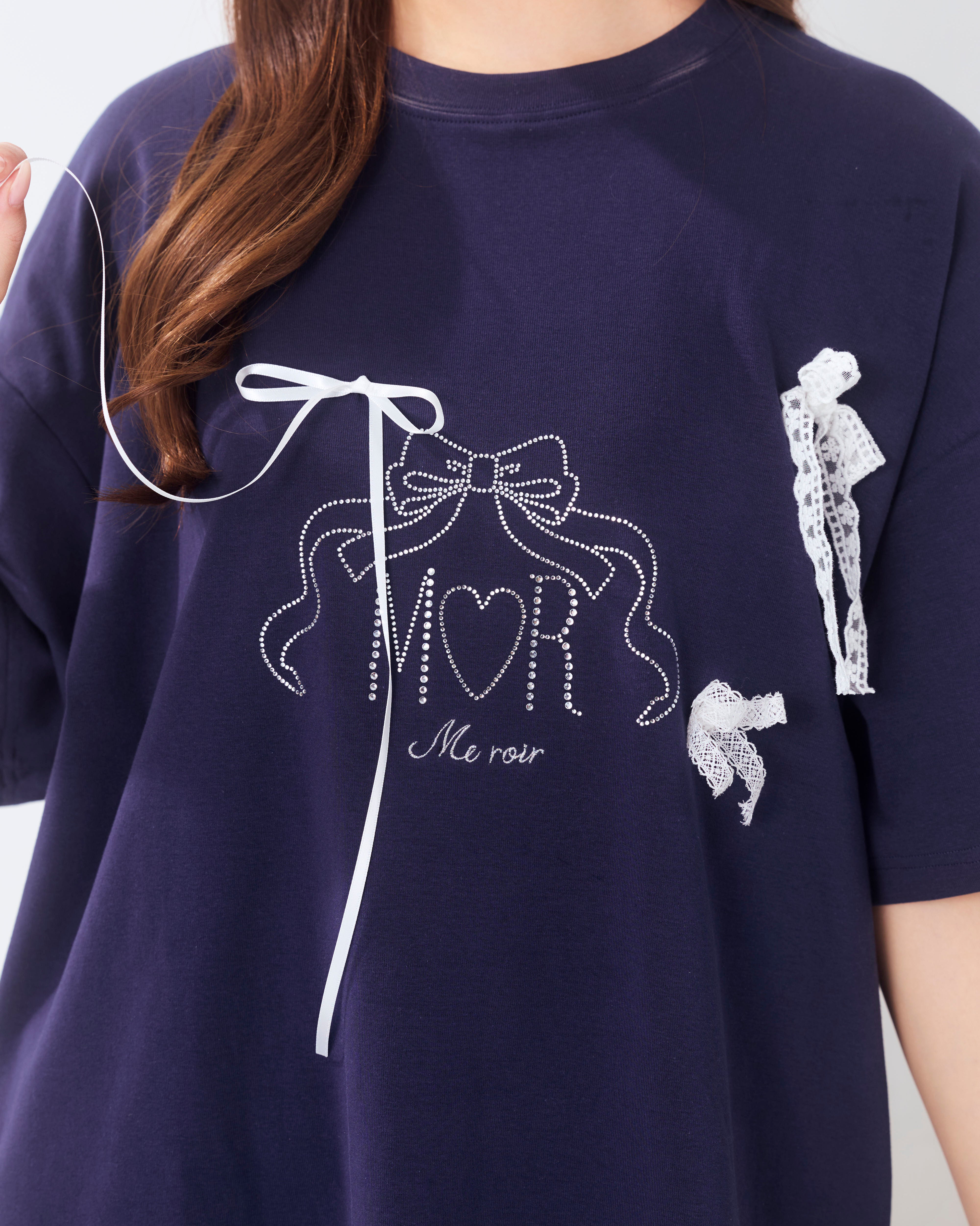 bijou logo ribbon tshirt