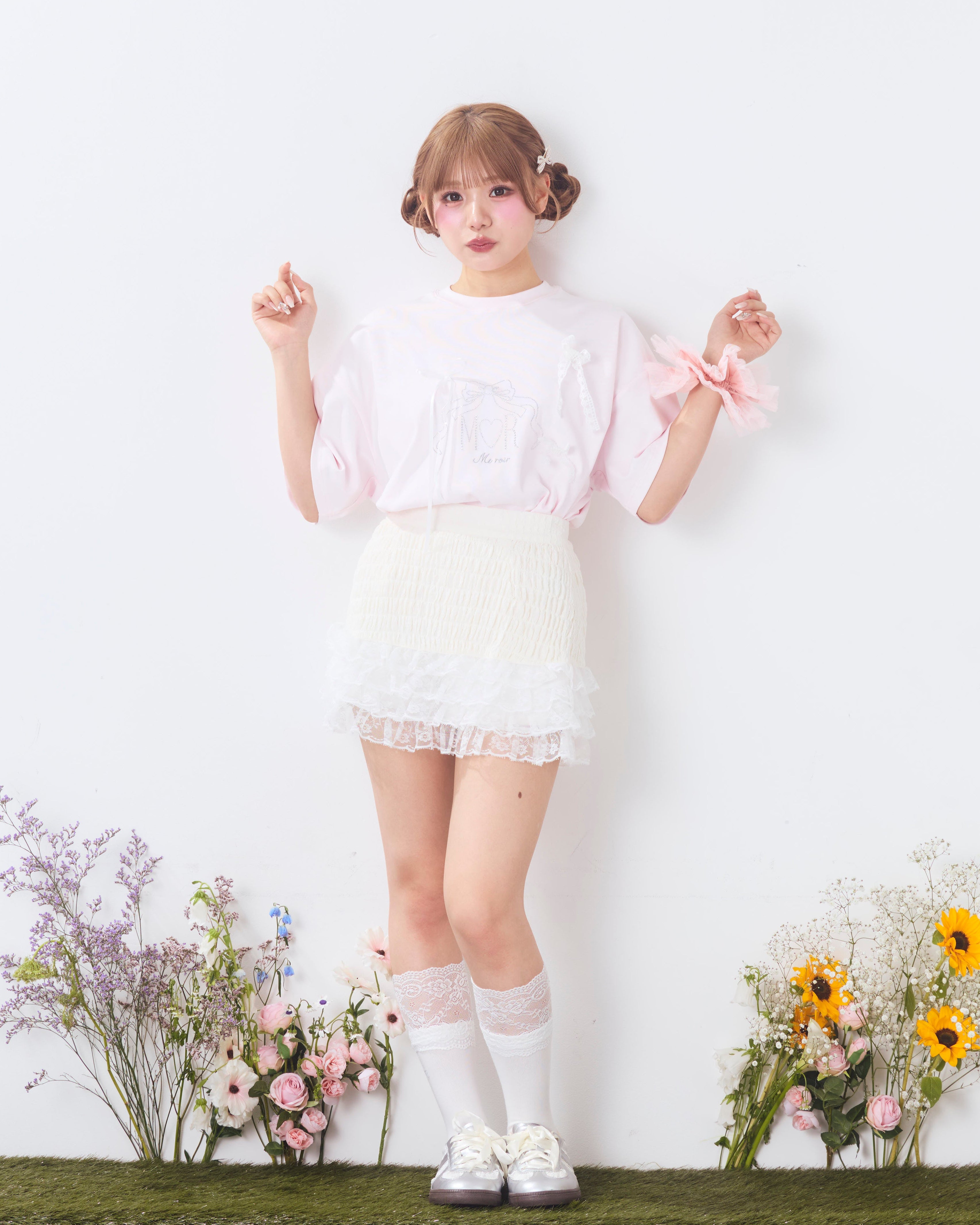 tiered shirred skirt pants