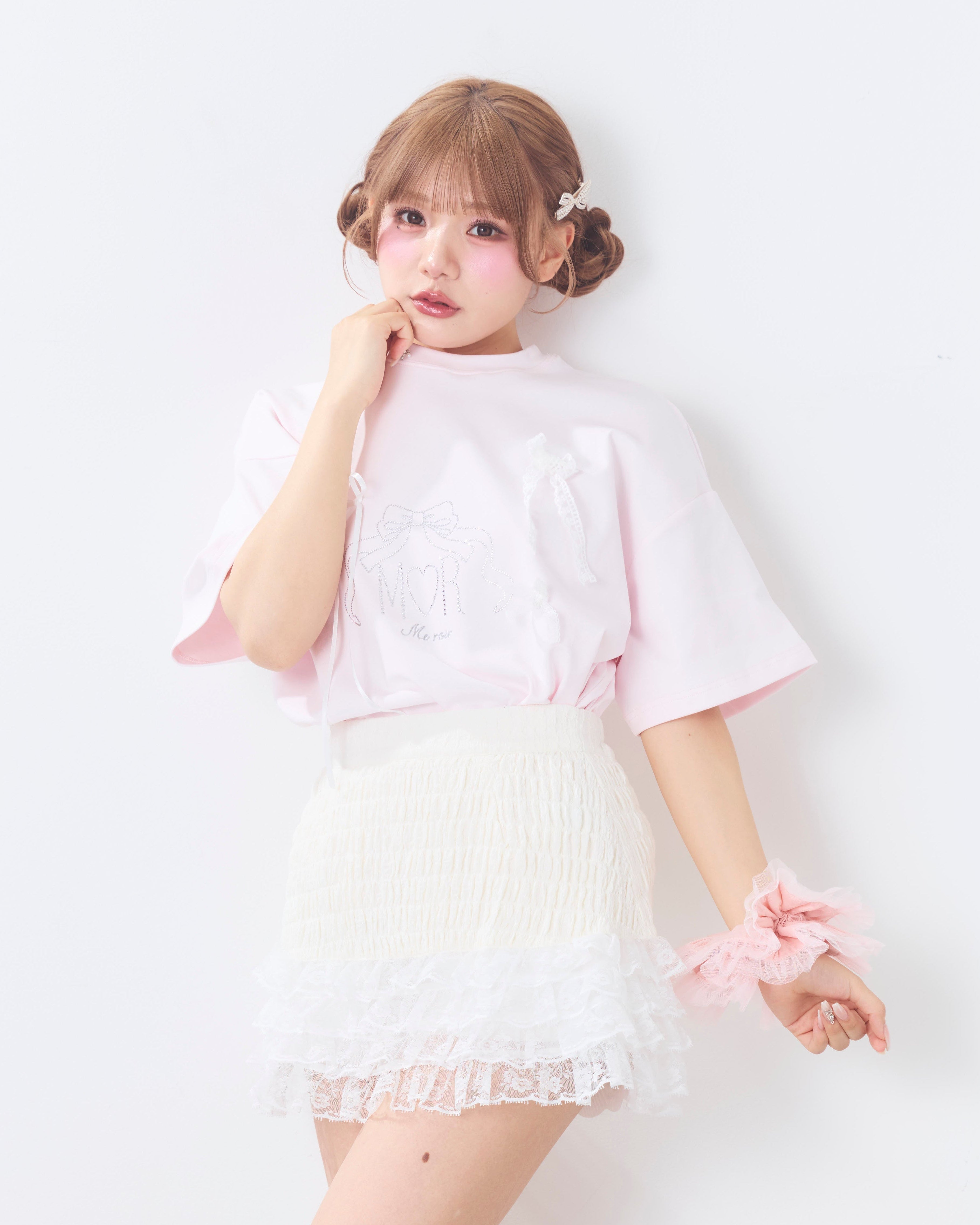tiered shirred skirt pants