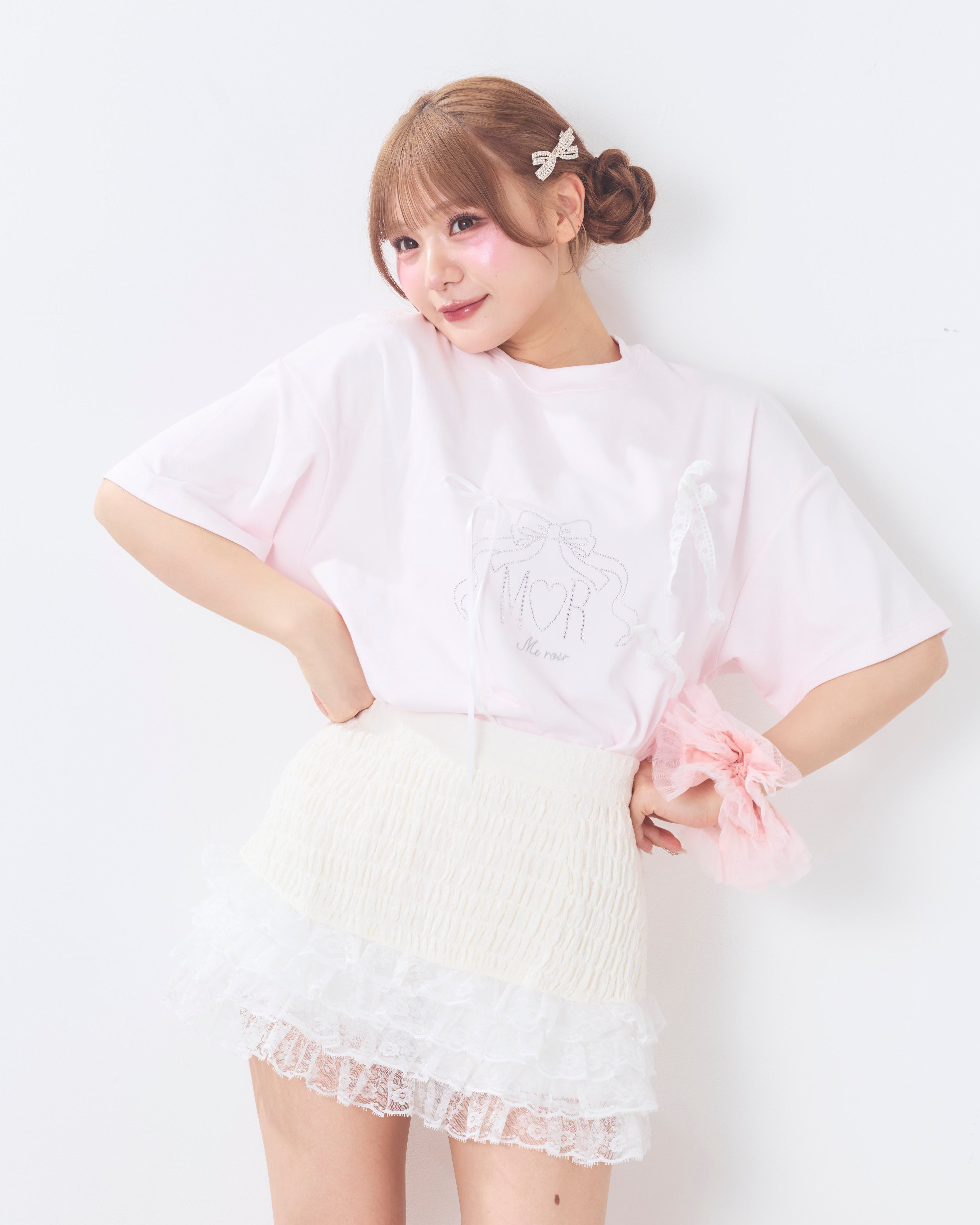 tiered shirred skirt pants
