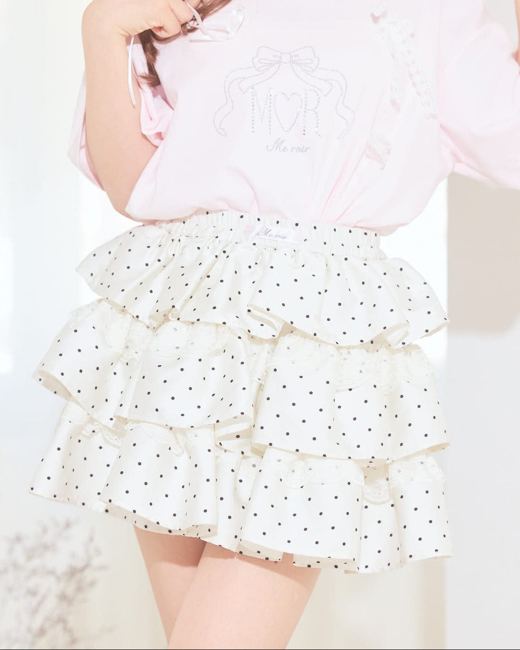 dot tierd mini skirt